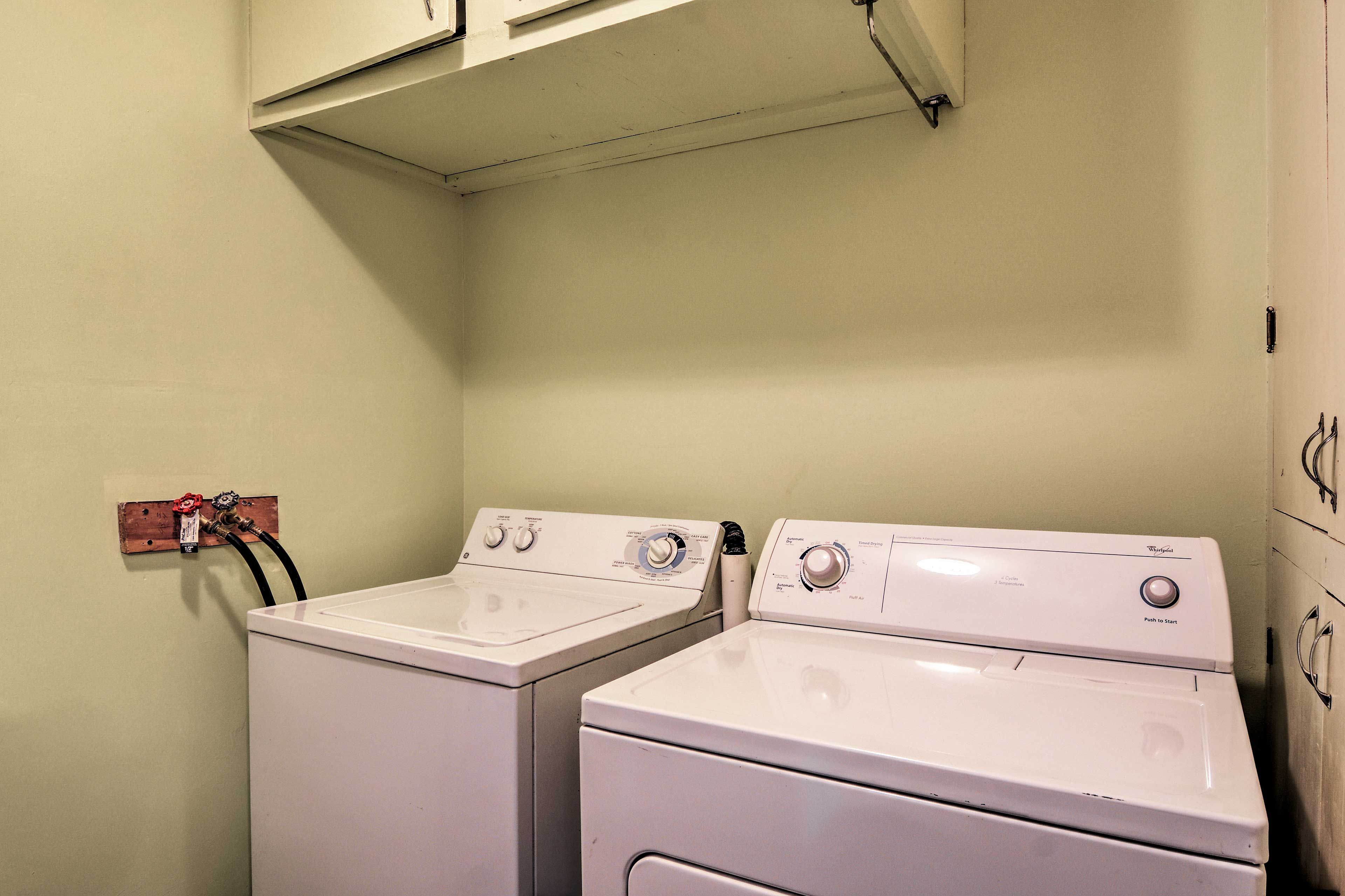 Keep your clothes fresh with the laundry machines.