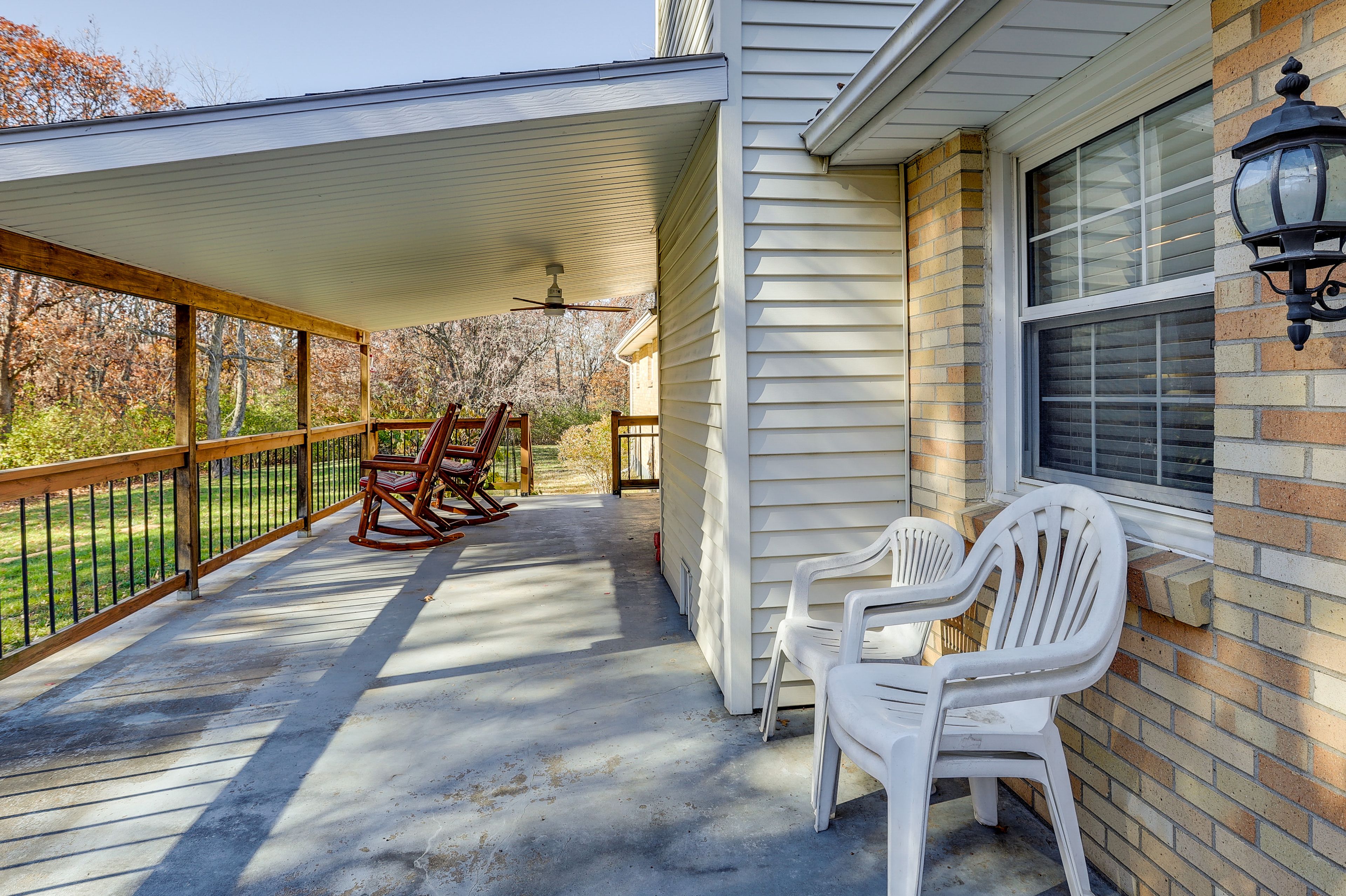 Covered Patio w/ Seating | Charcoal Grill