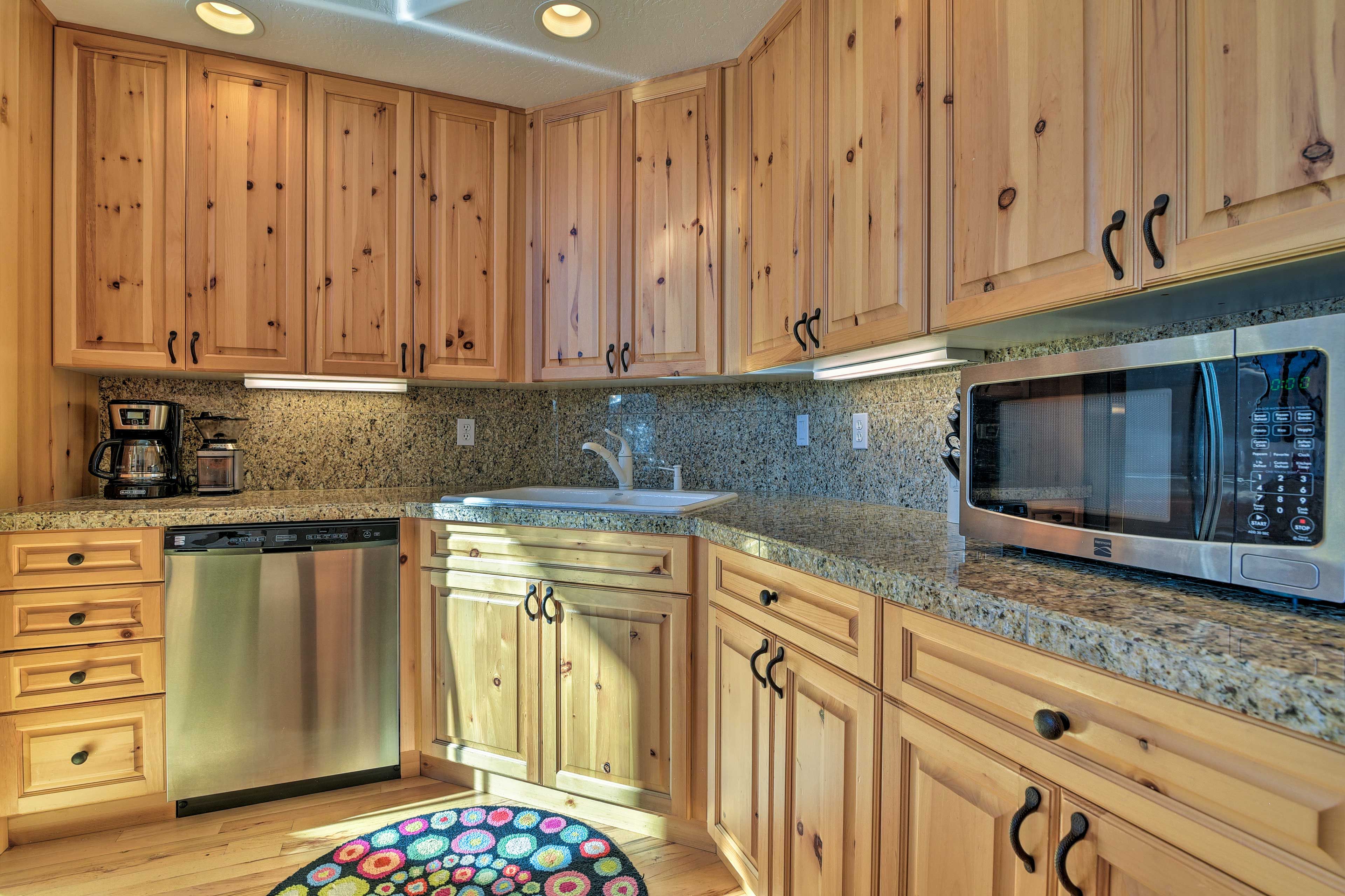 Stainless steel appliances are a welcome sight.