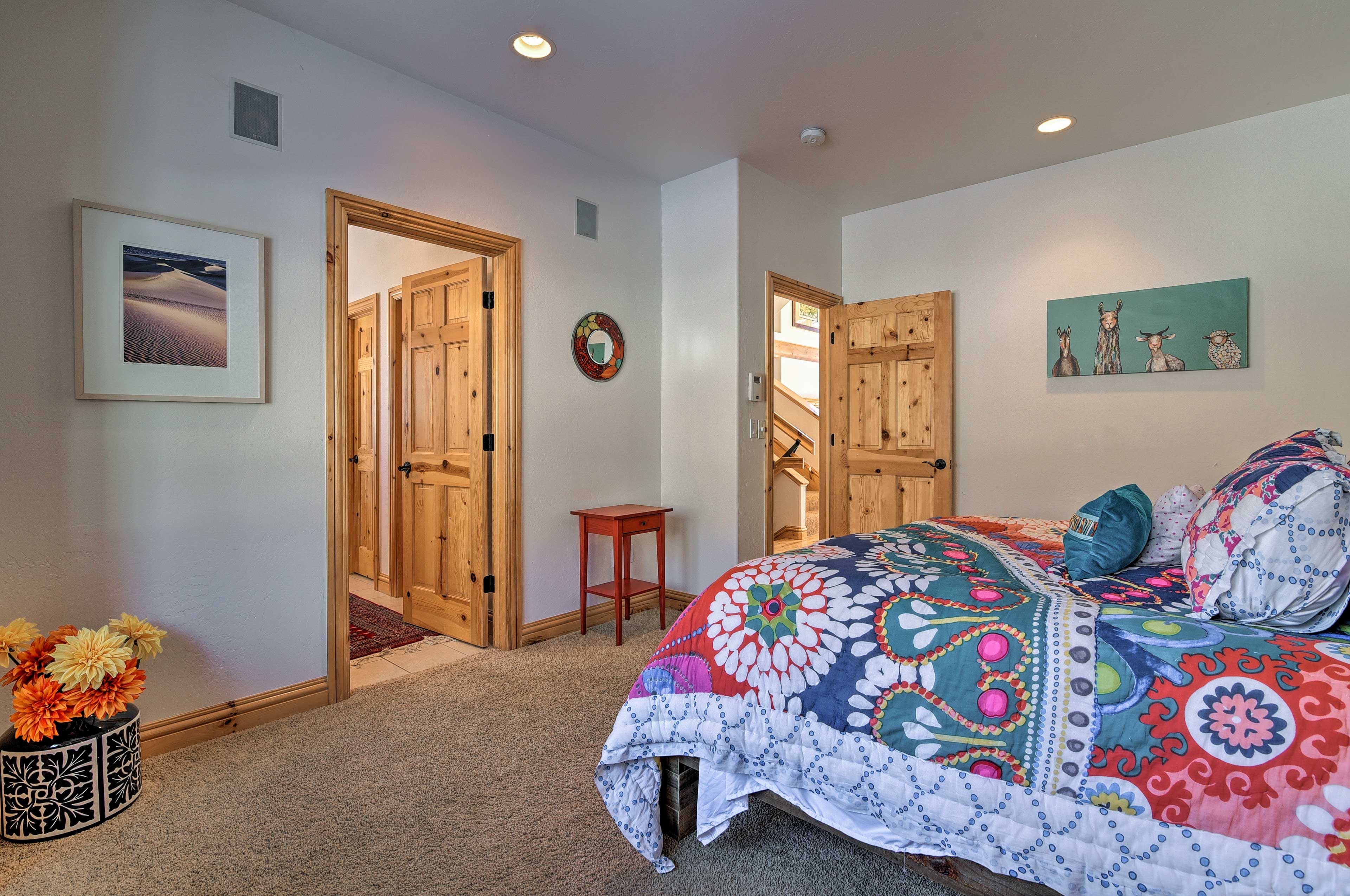 The bedroom features an en-suite bath.