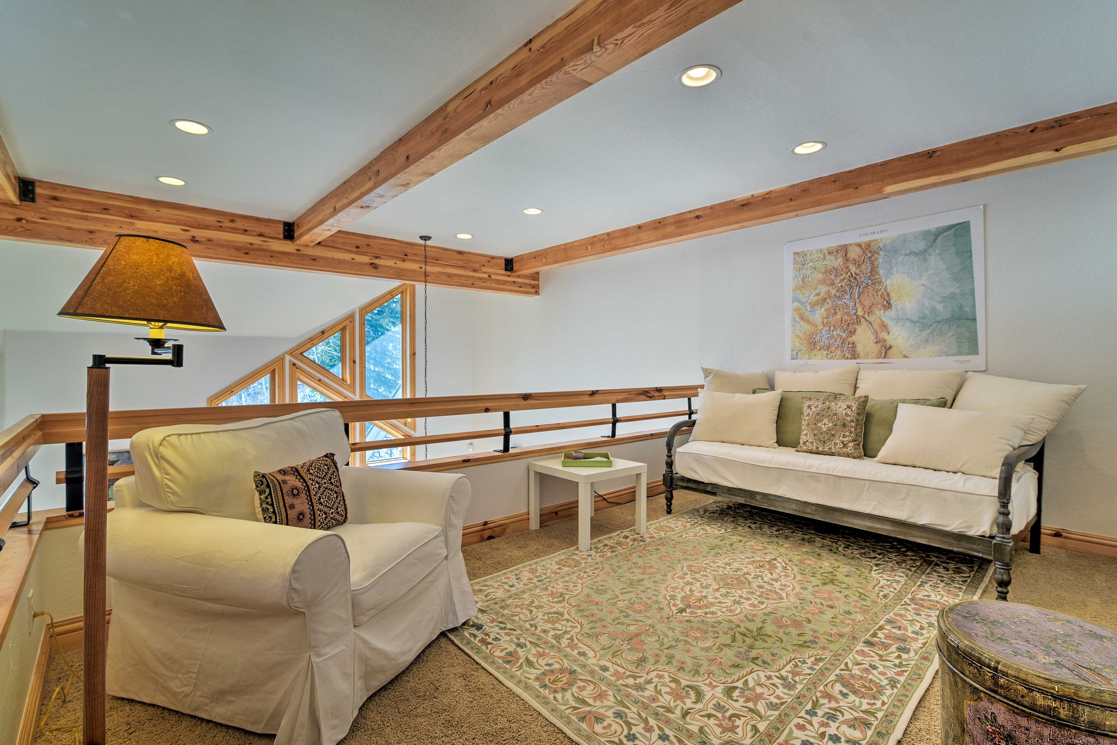 The lofted space is perfect for reading a new book.
