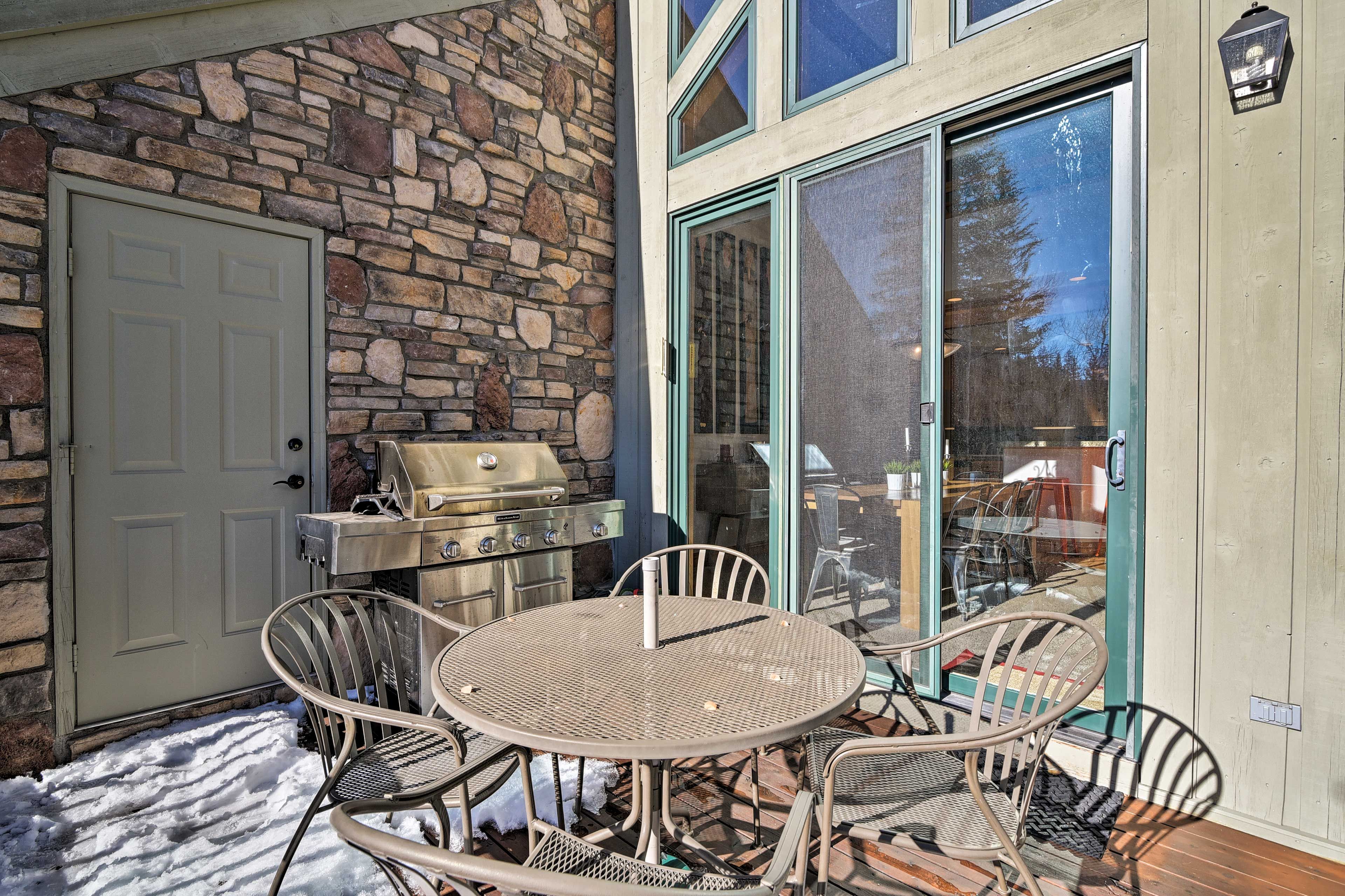 Dine al fresco in the warmer months.