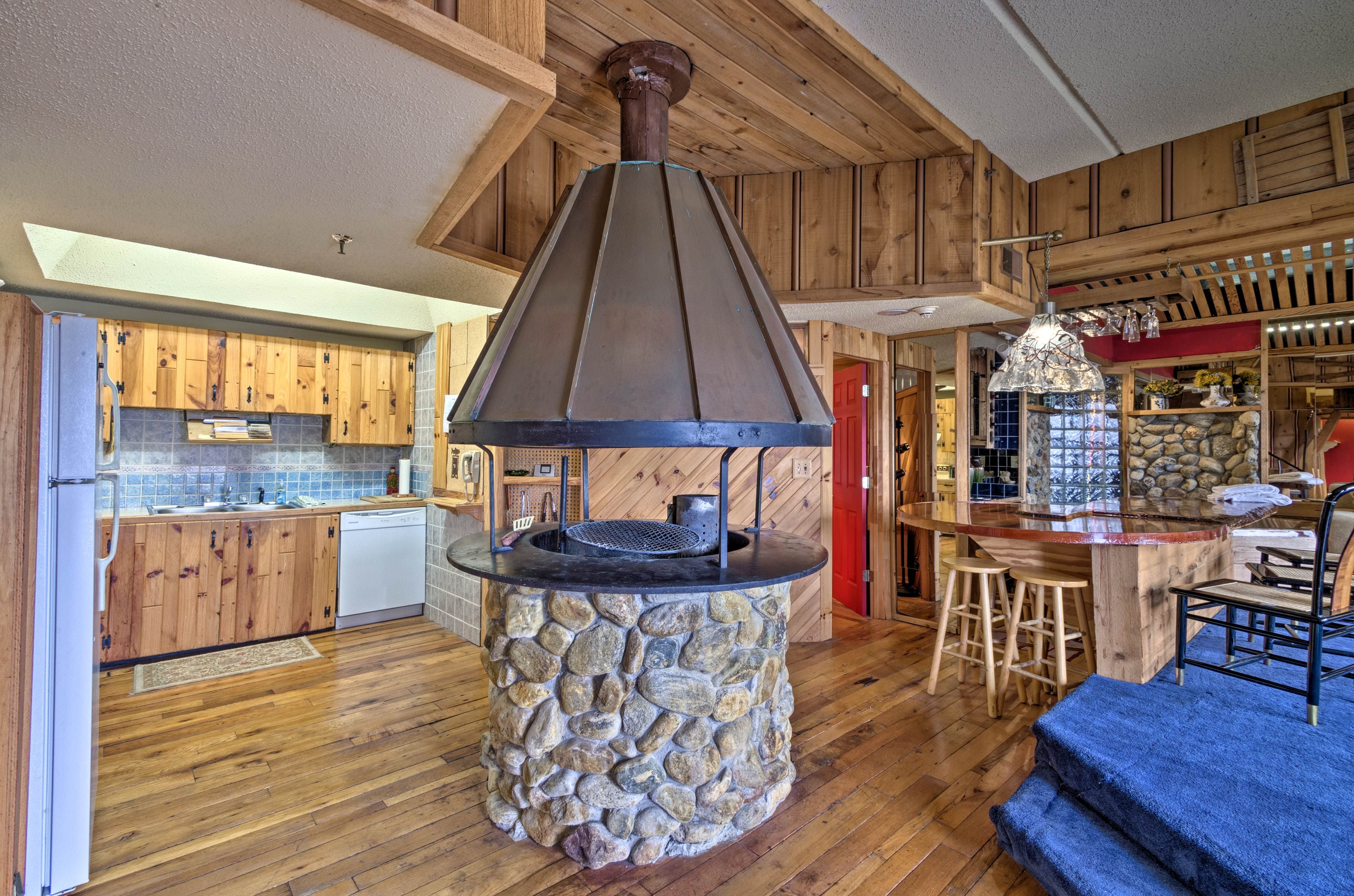 But the indoor charcoal fire pit truly steals the show!