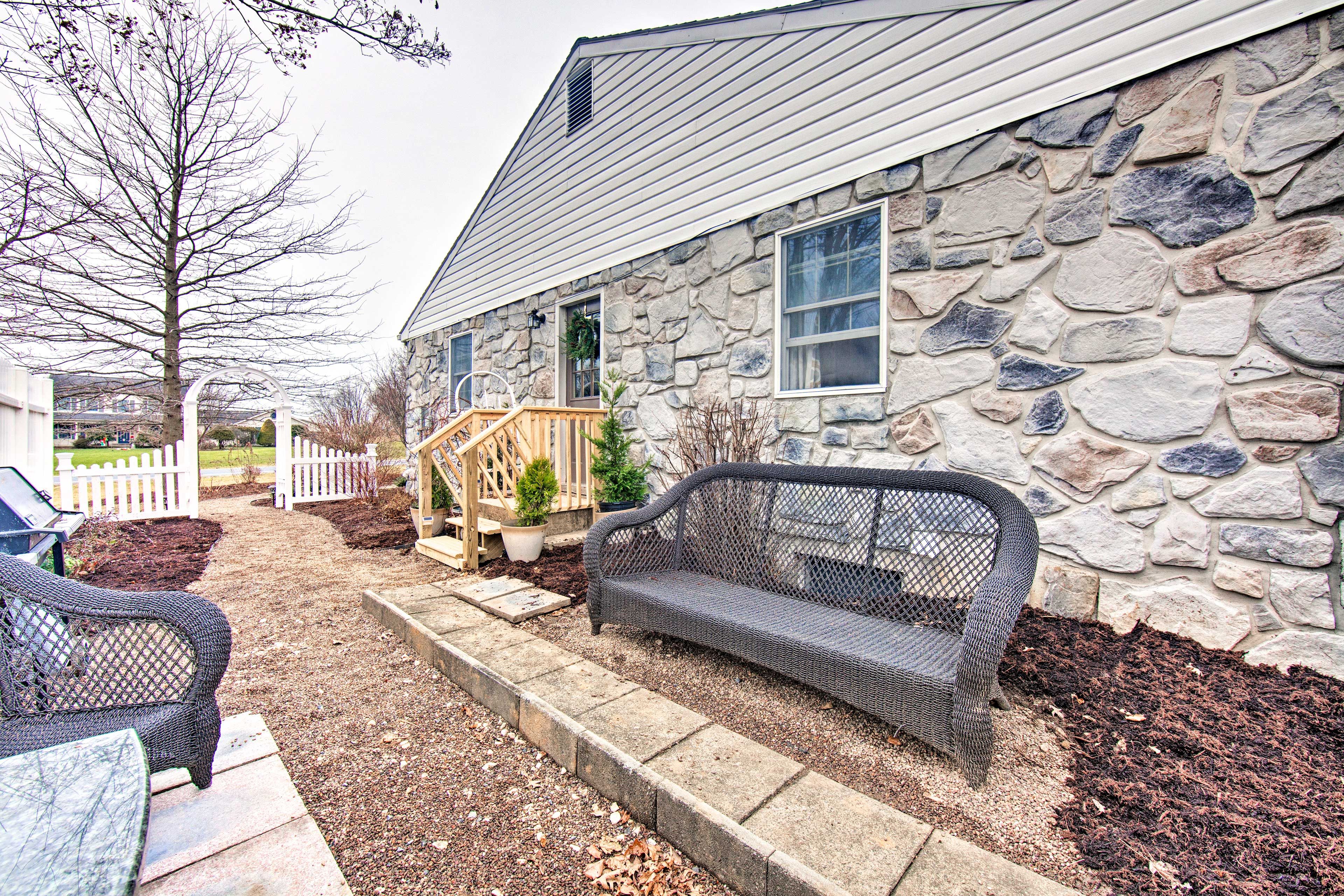 Soak up the sun in the yard.