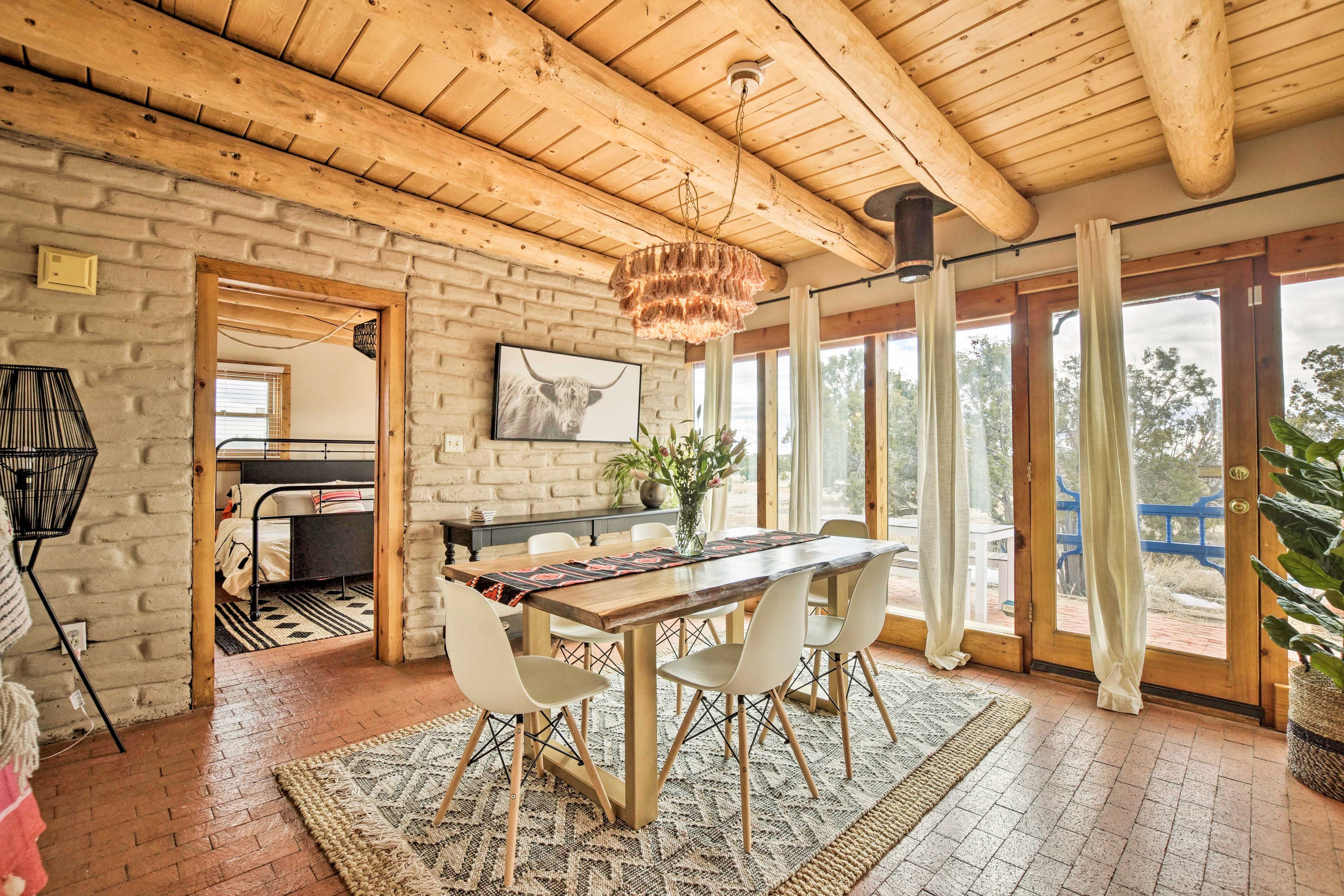 The decor is eclectic global, rooted in local authentic southwestern finds.