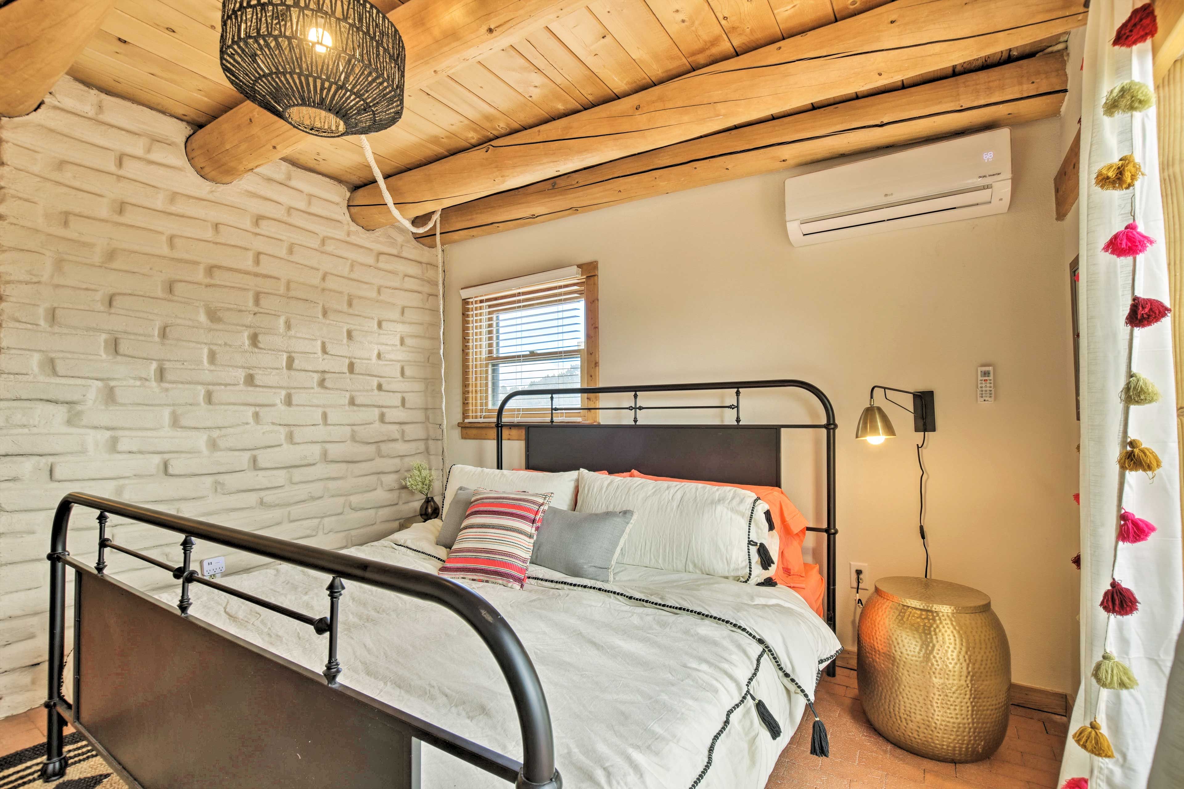 Cozy up in this king bed for a peaceful slumber.