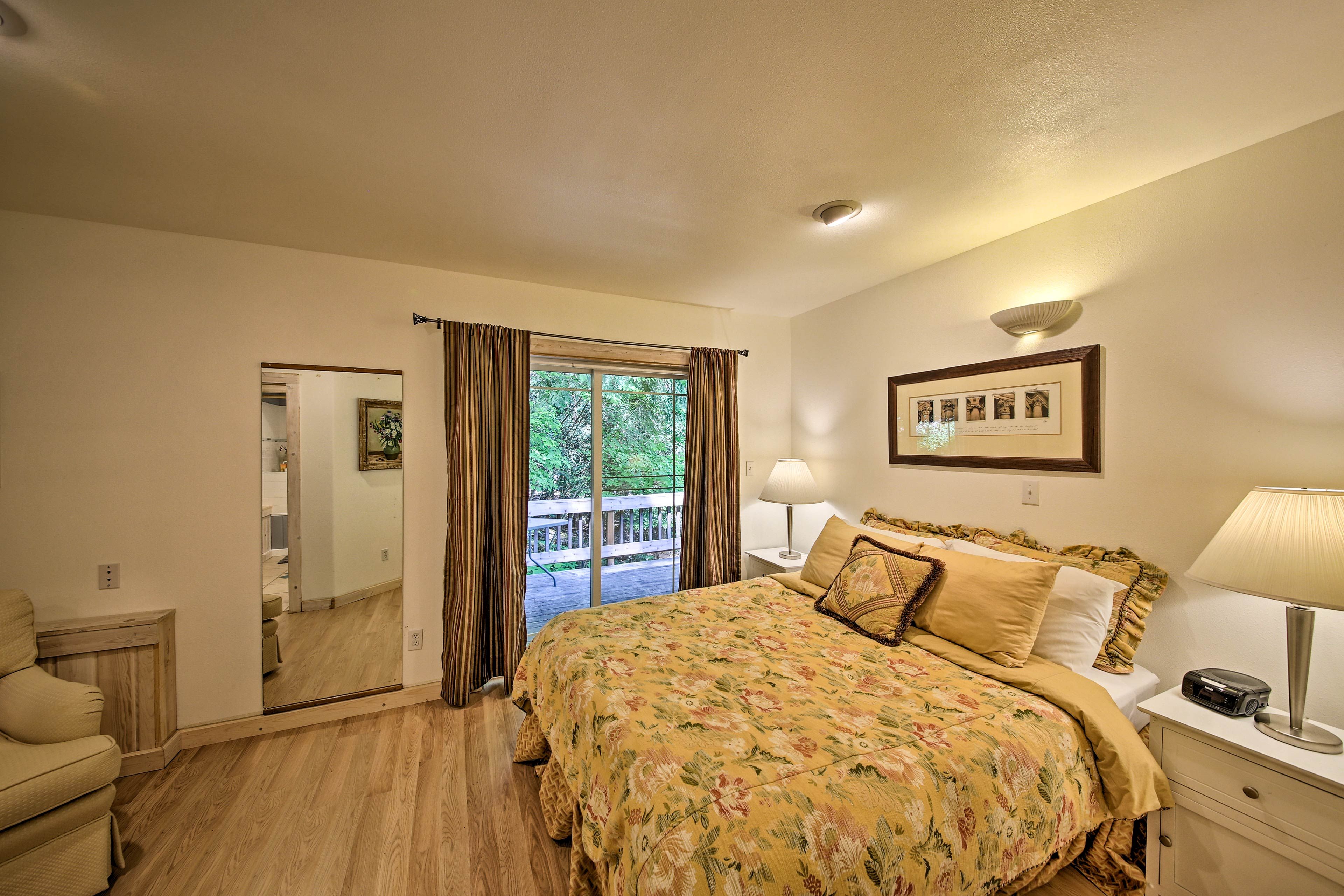 Enjoy deck access from this room.