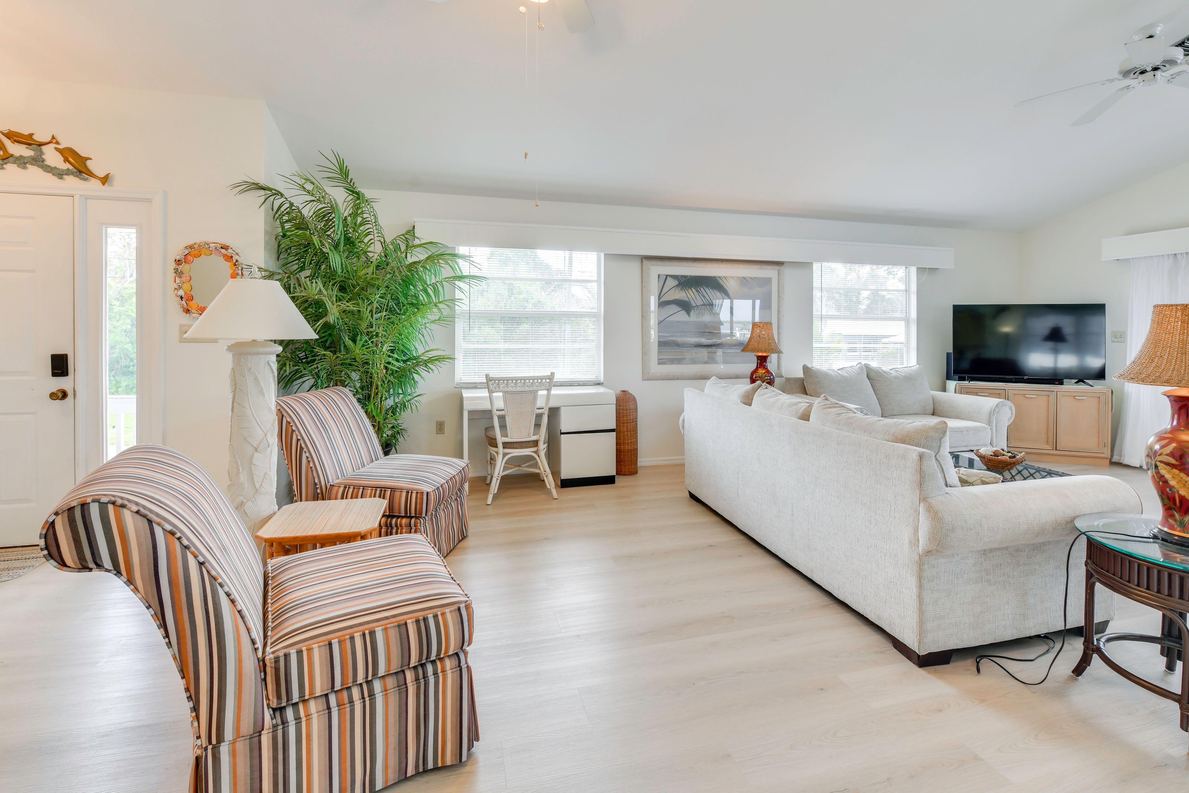 There's plenty of room for the whole gang in this spacious living area.