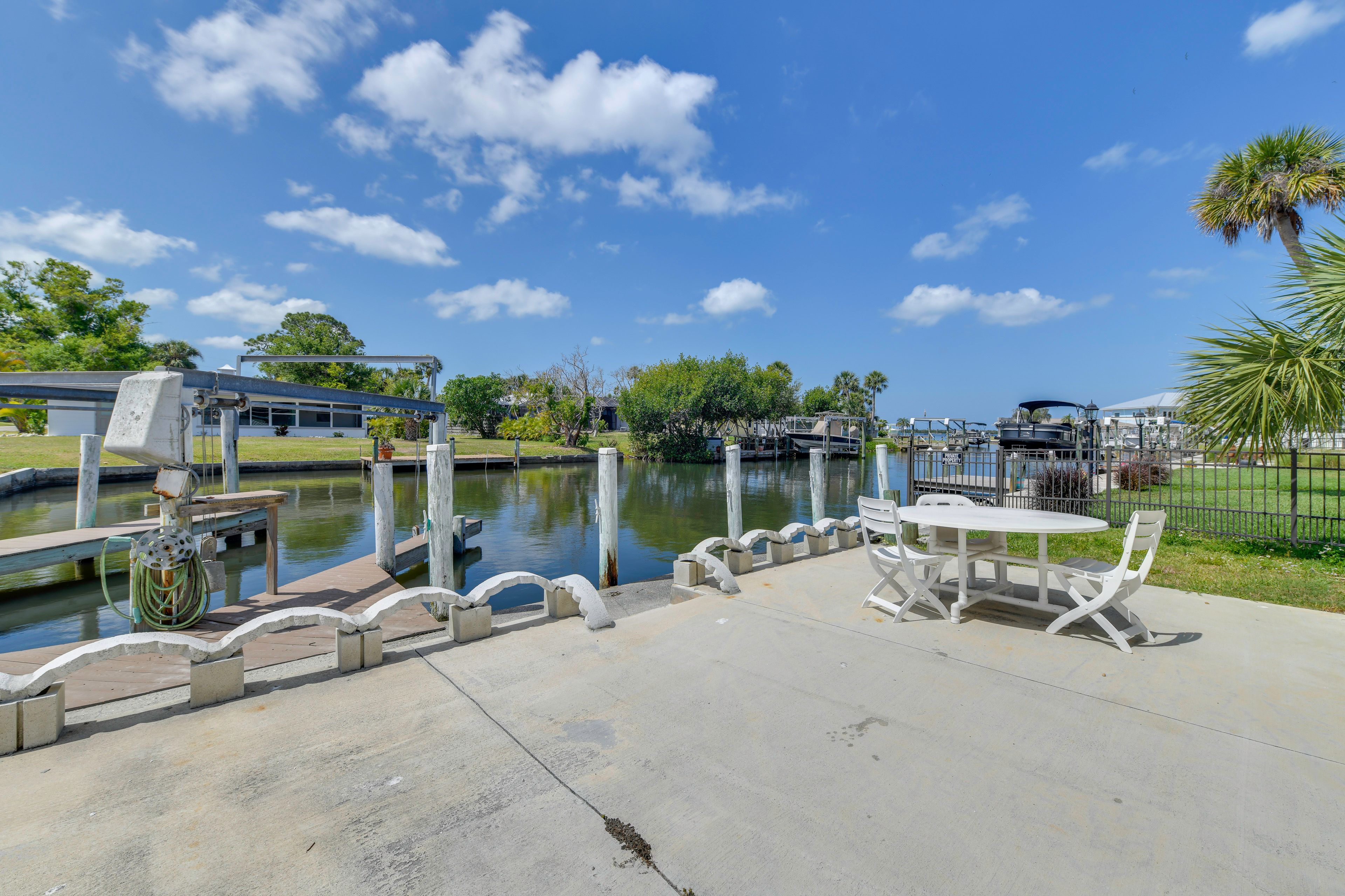 This canal-front Englewood home features a private, on-site boat dock.