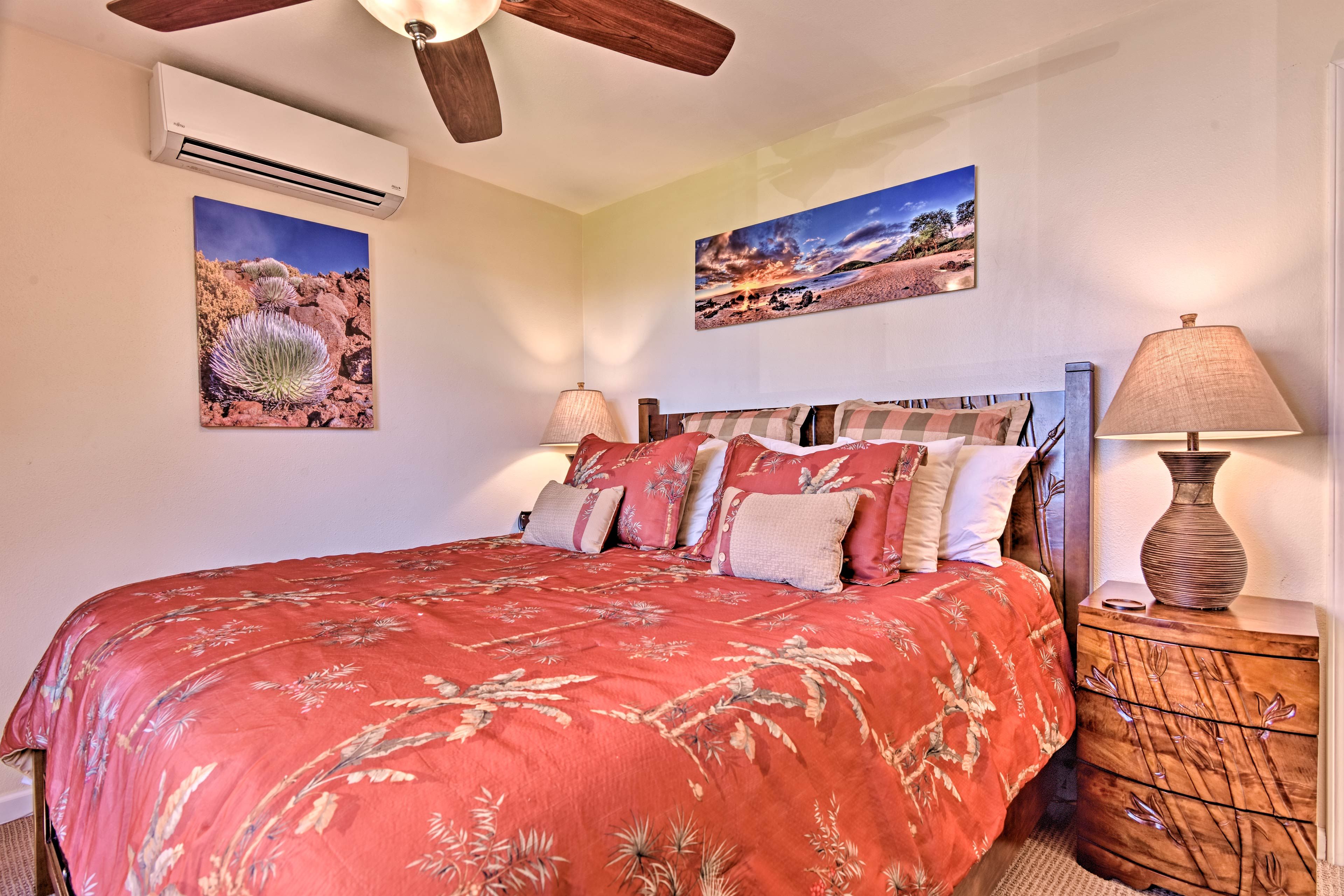 Fresh linens and towels are provided.