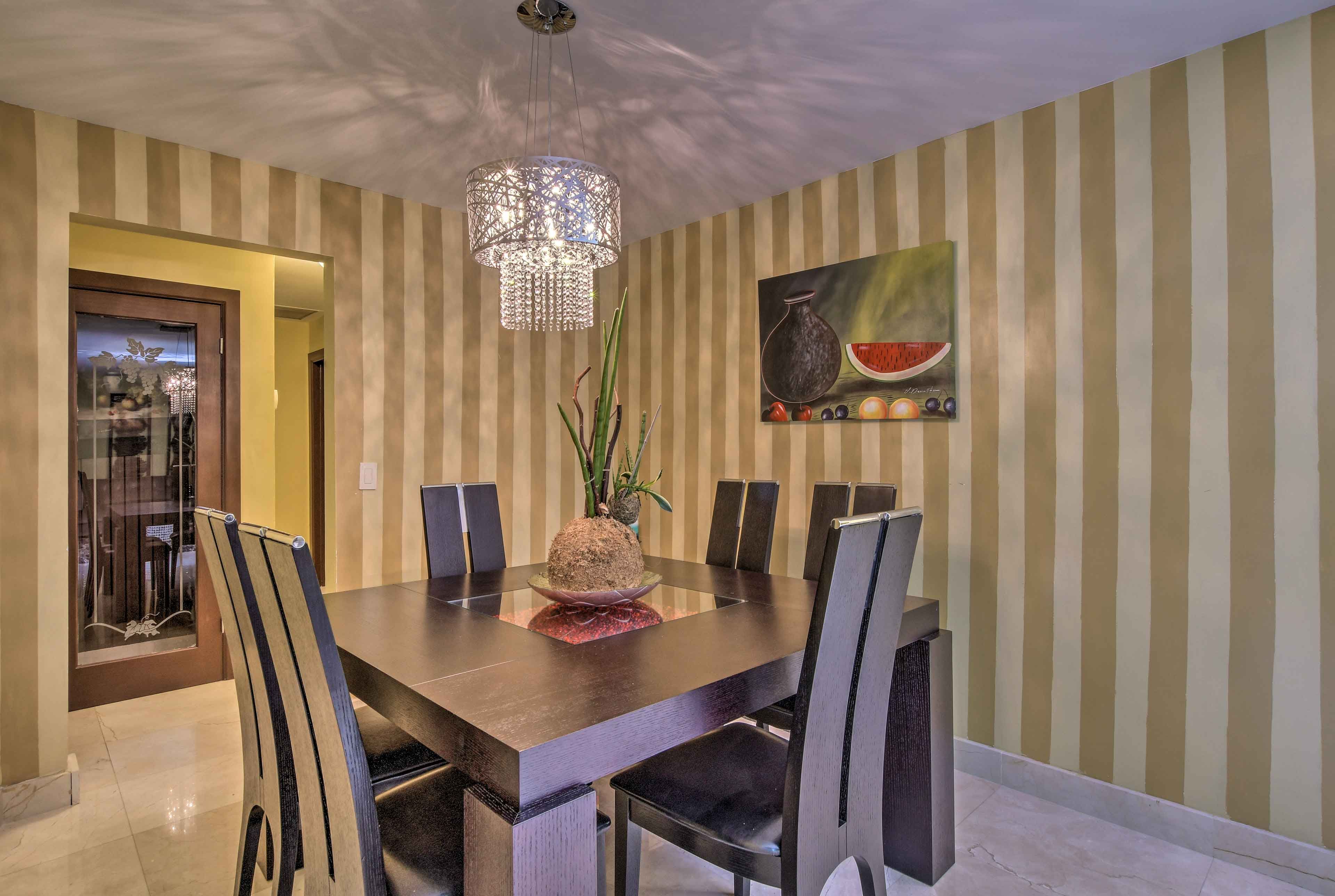 Enjoy home-cooked meals at the dining table.