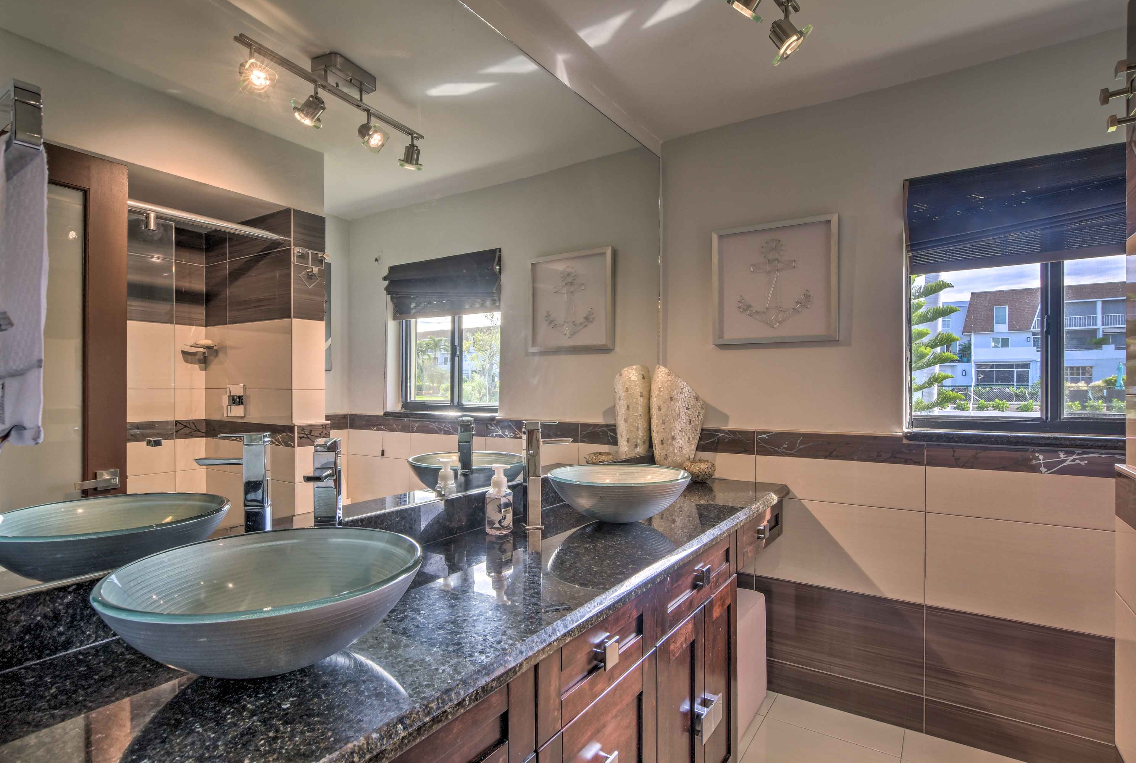 Wash up in the lavish walk-in shower.