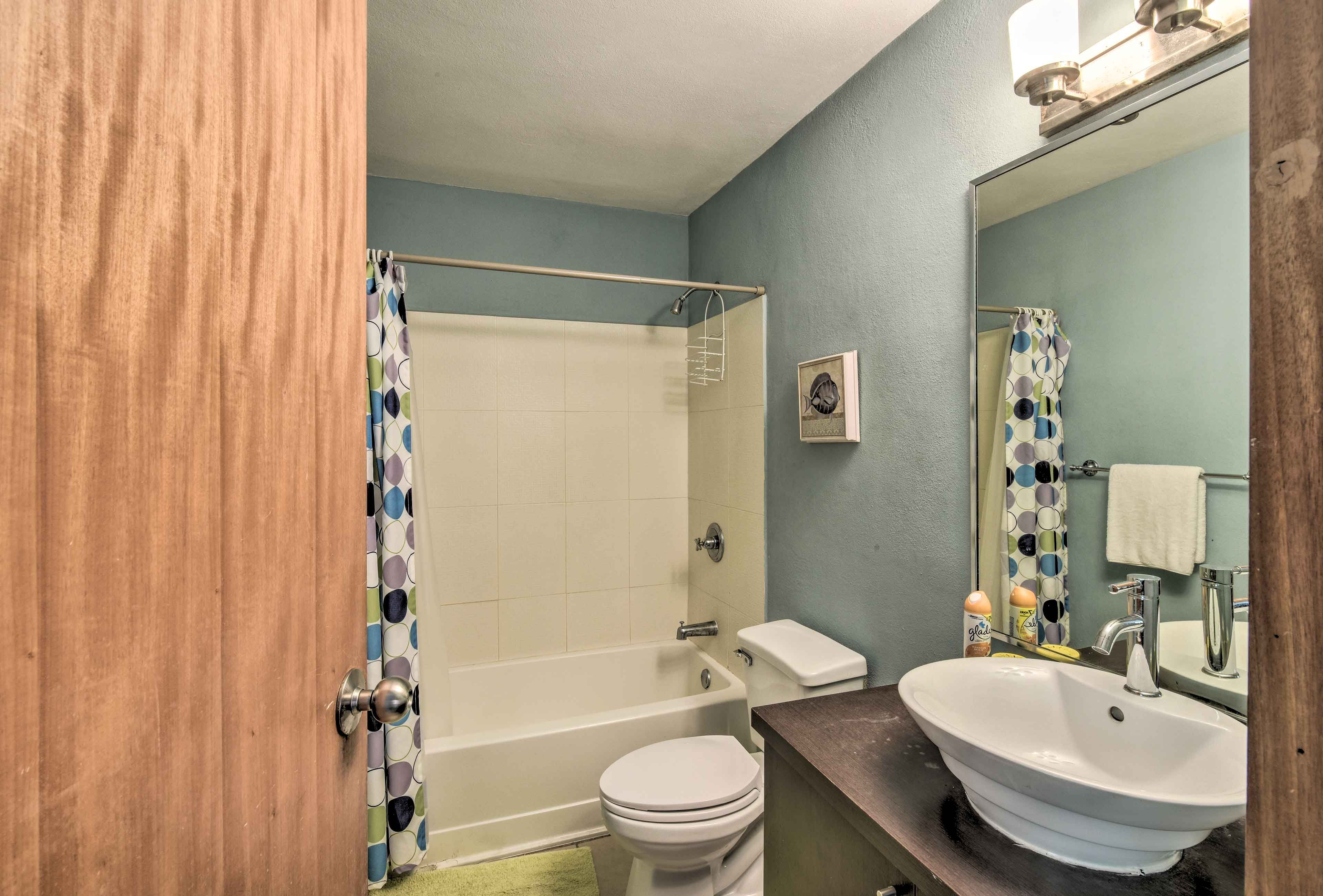 The condo features 2 full bathrooms, both with shower/tub combos.