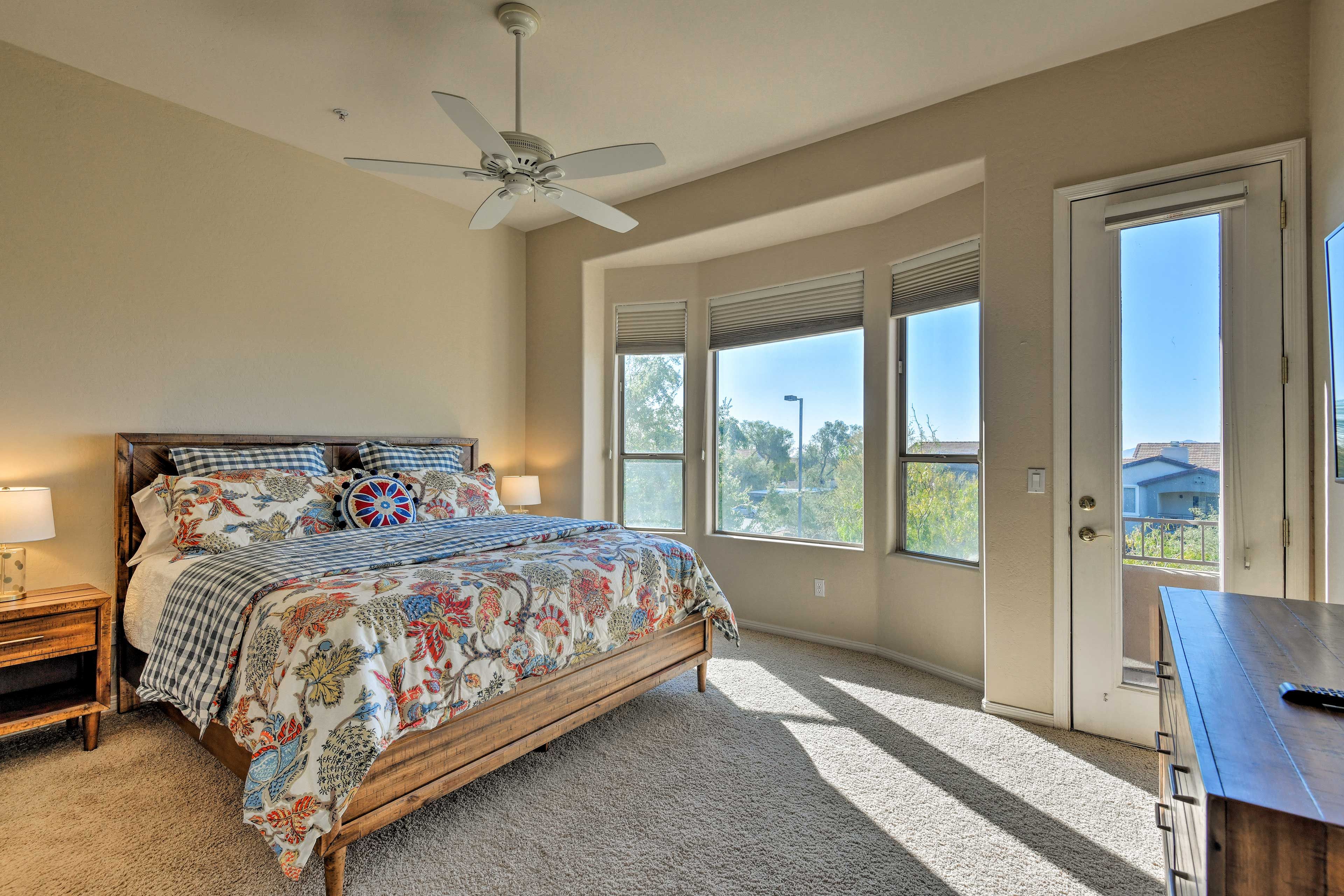 Wake up on top of the world by stepping out onto the balcony.