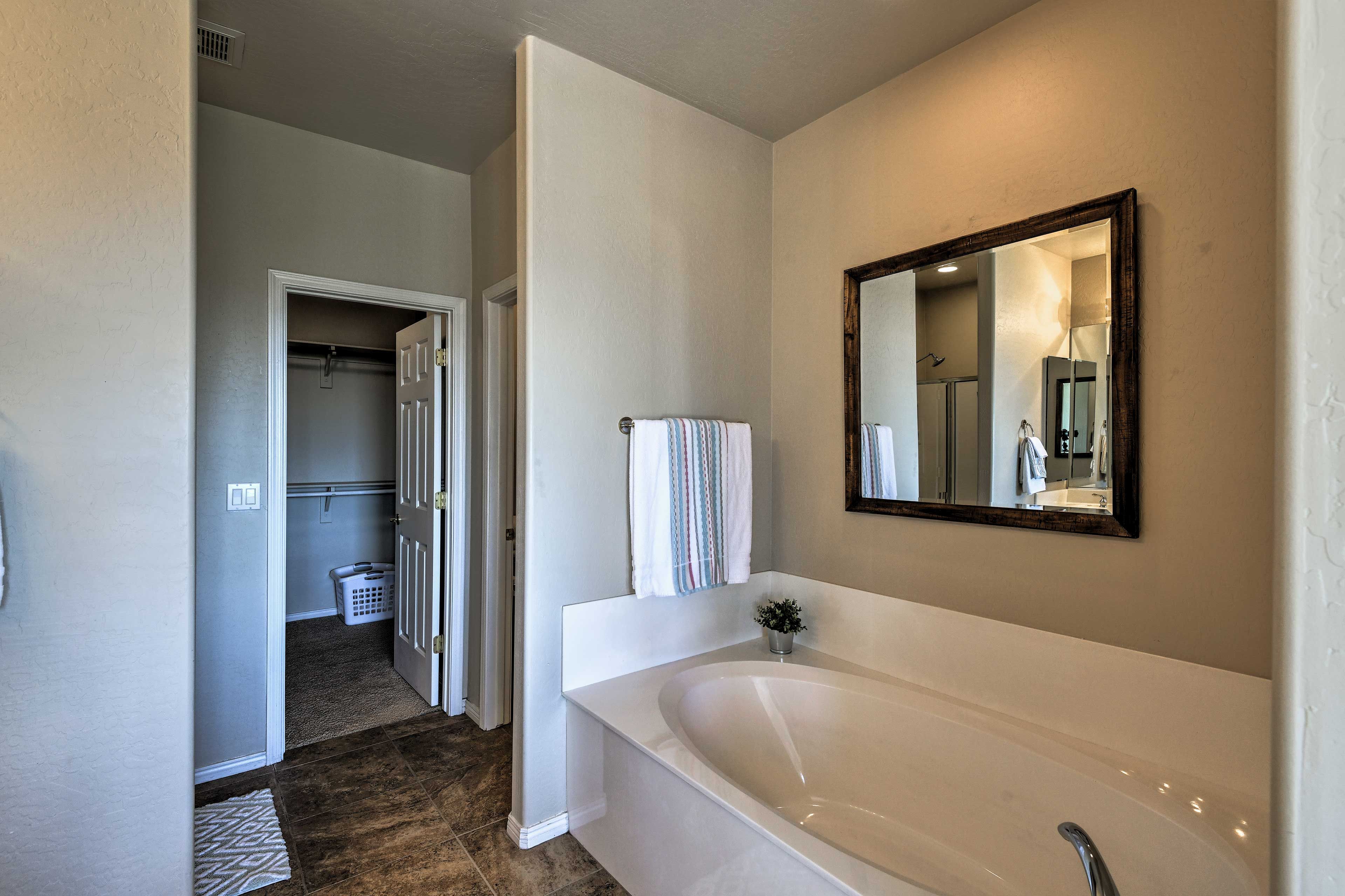 Treat yourself to a relaxing glass of wine in the tub.