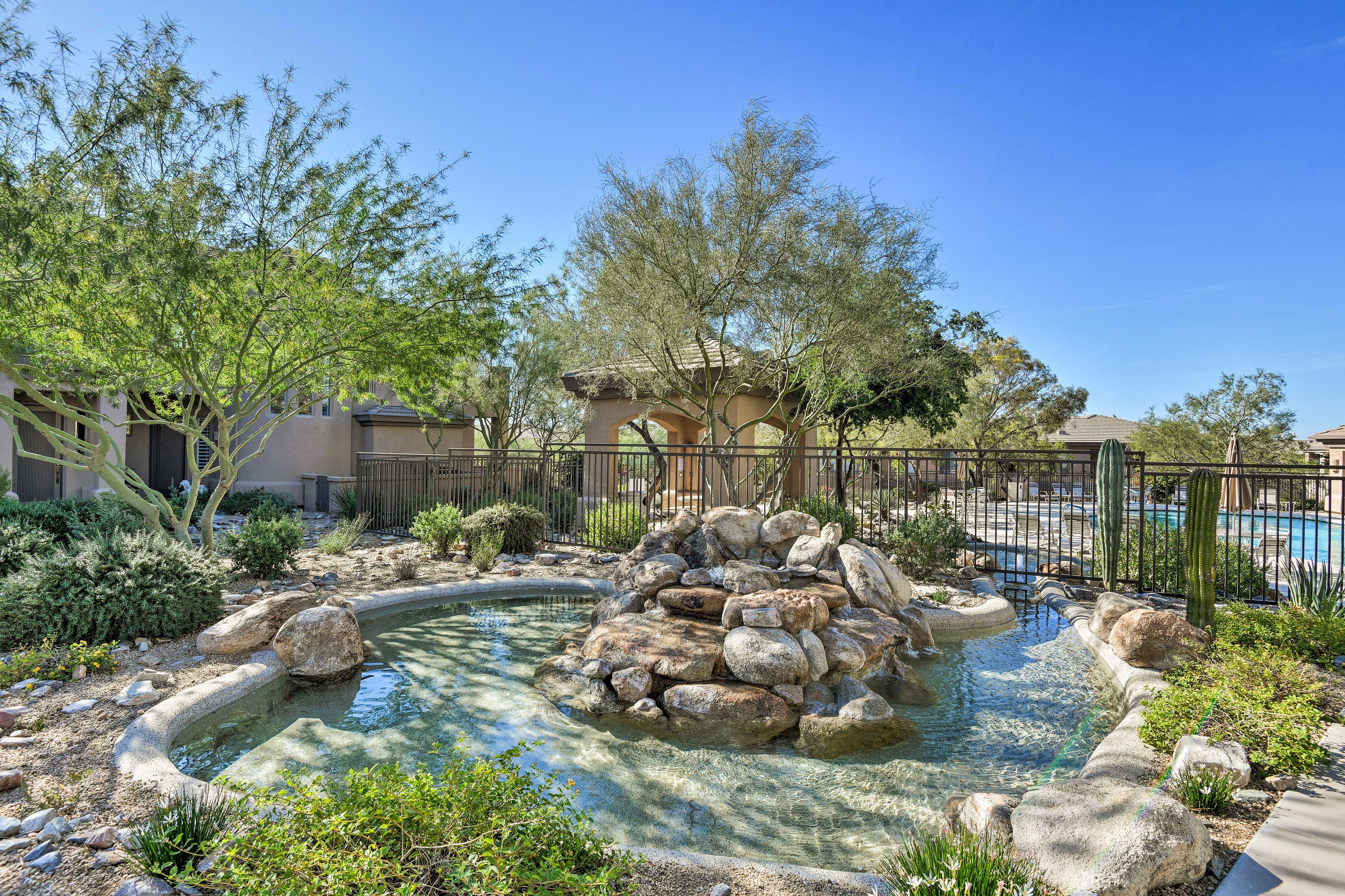 The community also provides playgrounds, tennis courts, basketball courts + more