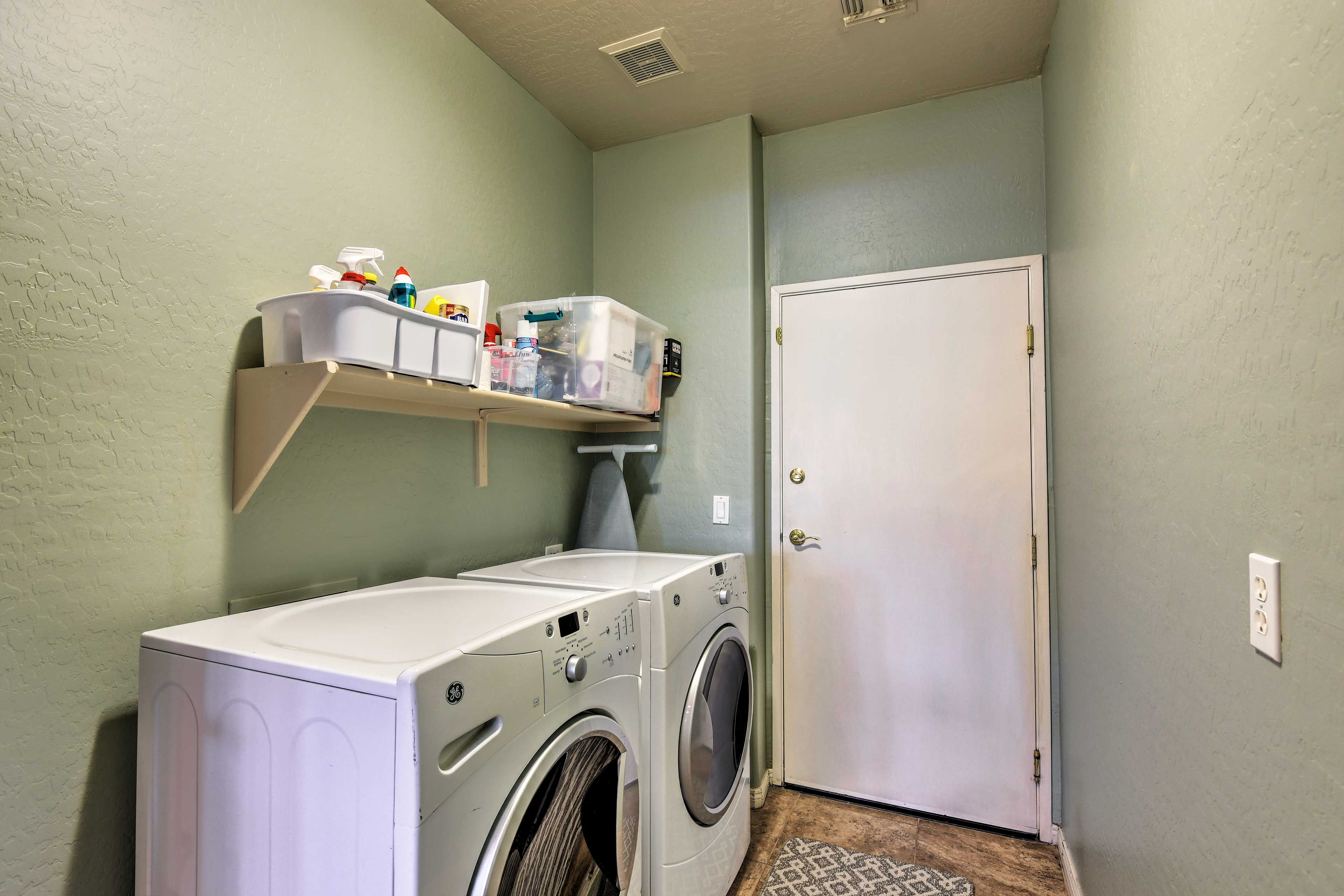 In-unit laundry machines allow you to stay fresh and pack light.