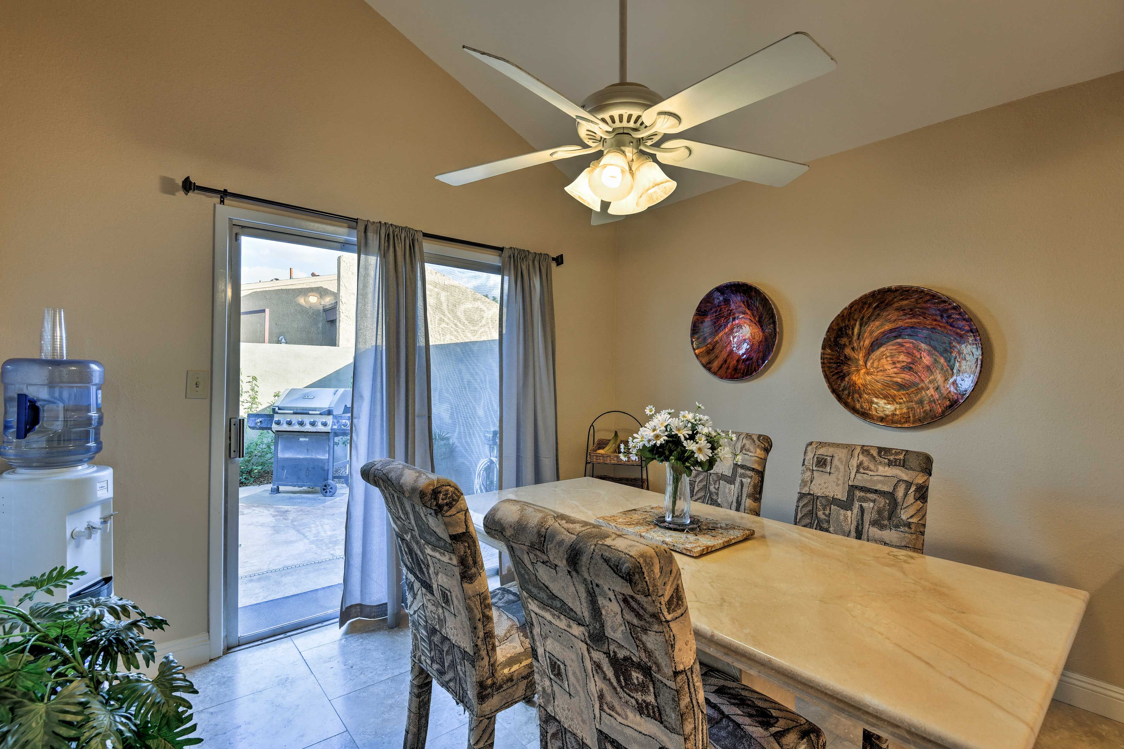 Good food and company go together perfectly at this table for 4.