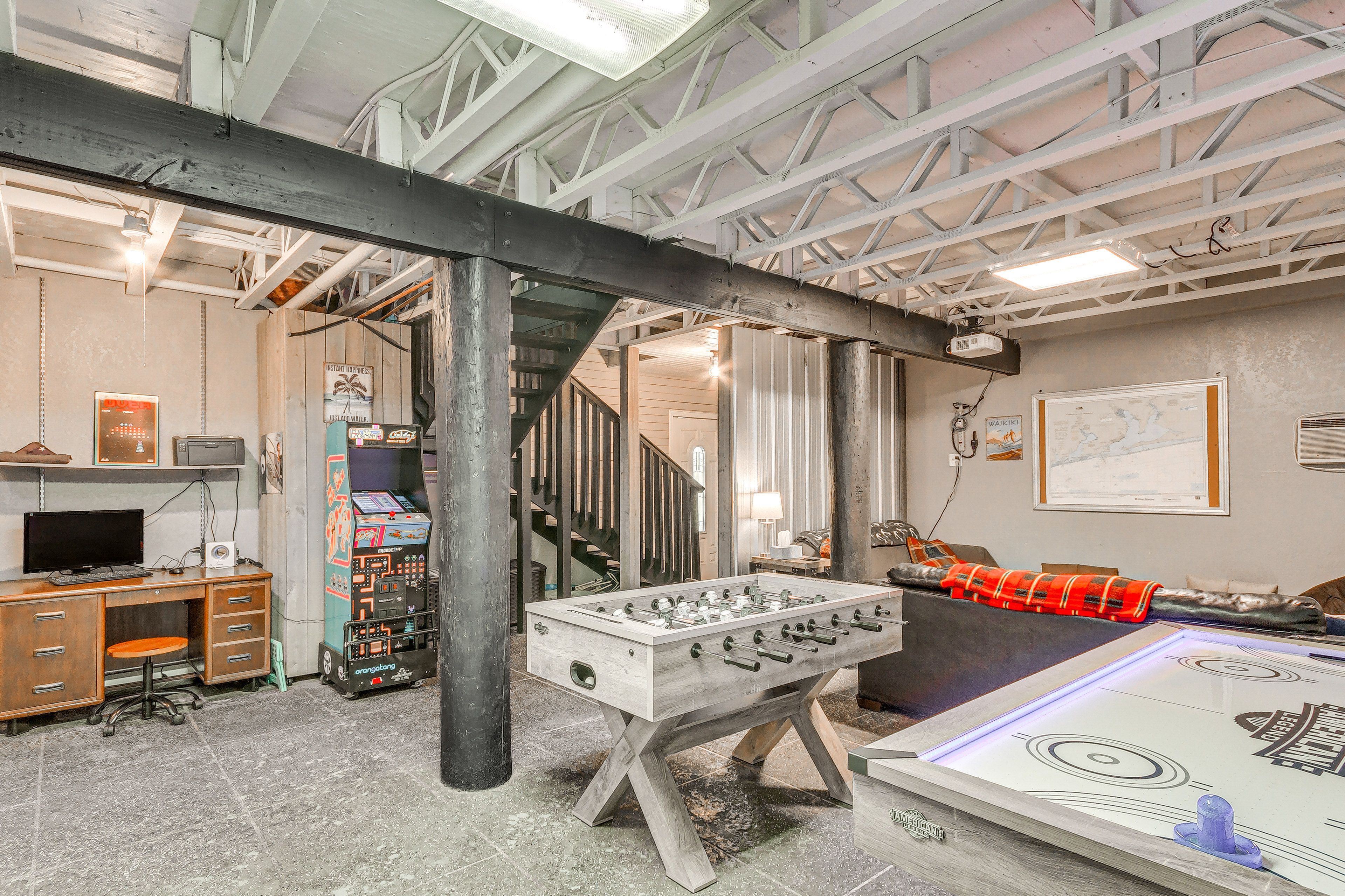 Game Room | Arcade Game | Laptop-Friendly Workspace | Foosball Table
