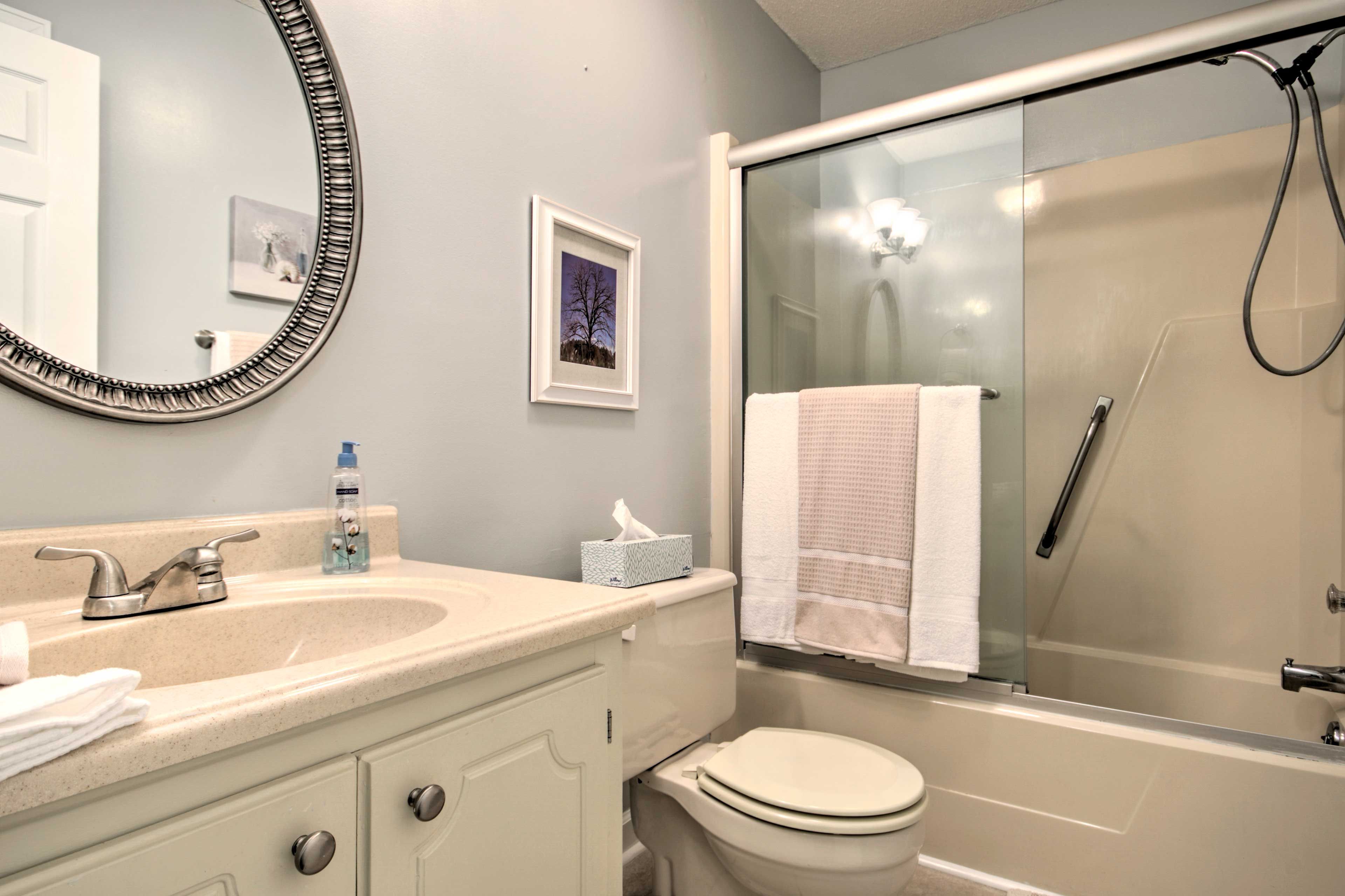 There are 2 bathrooms in the home.