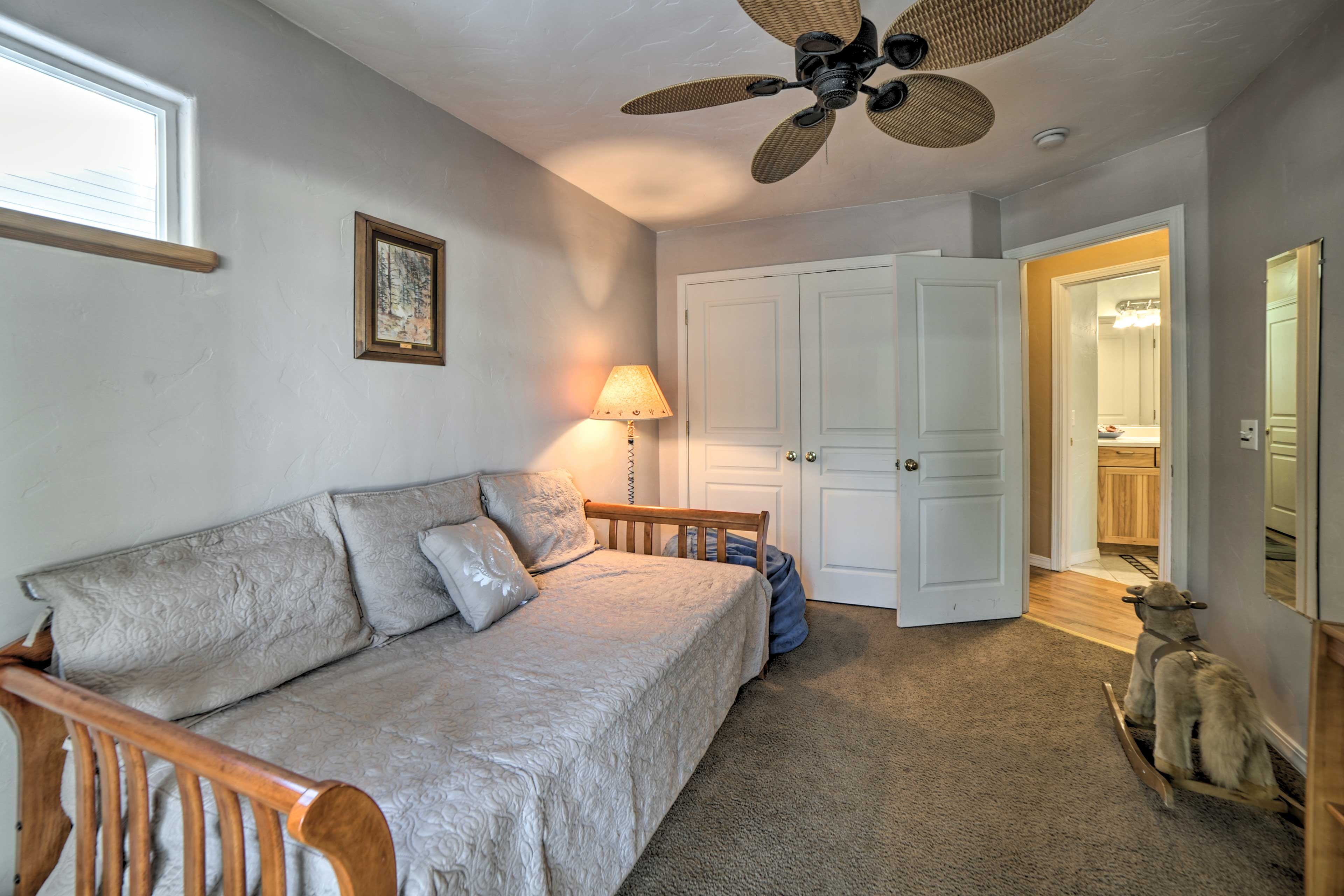 This room lies right across from a full bath.