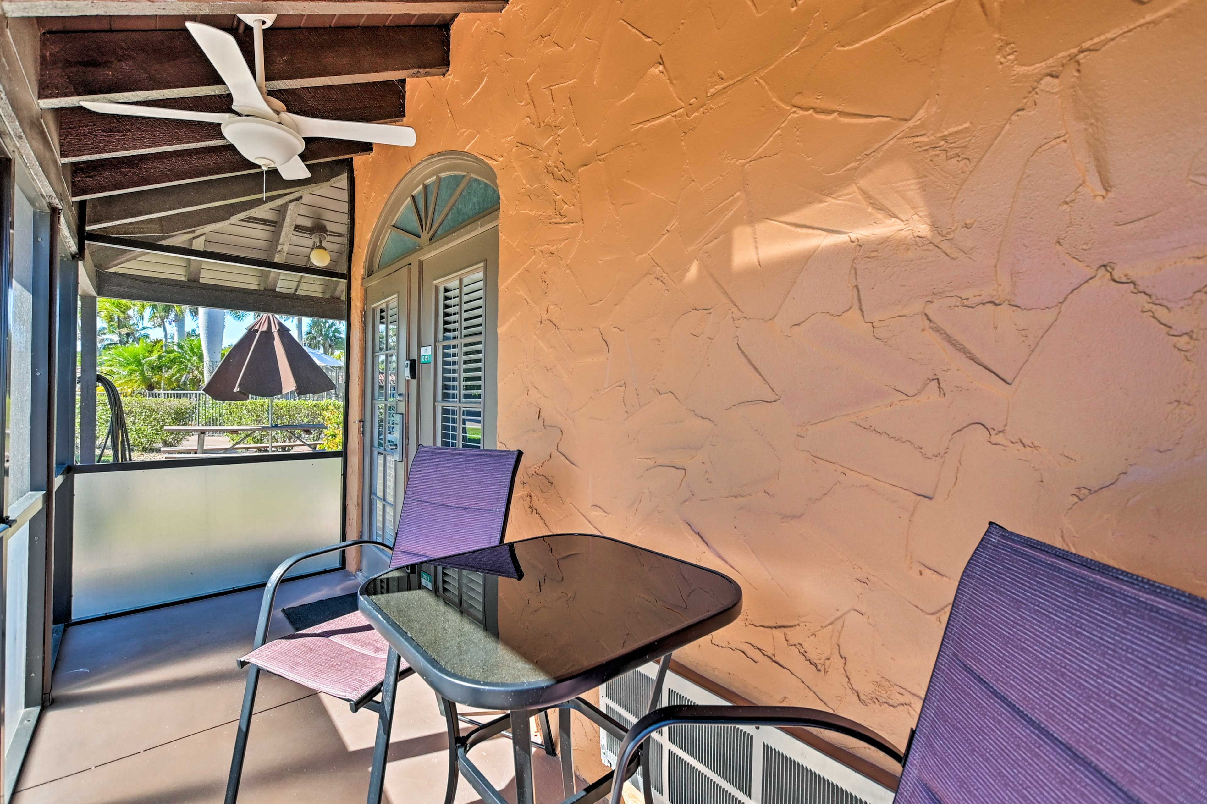 Delight in a meal al fresco on the patio.