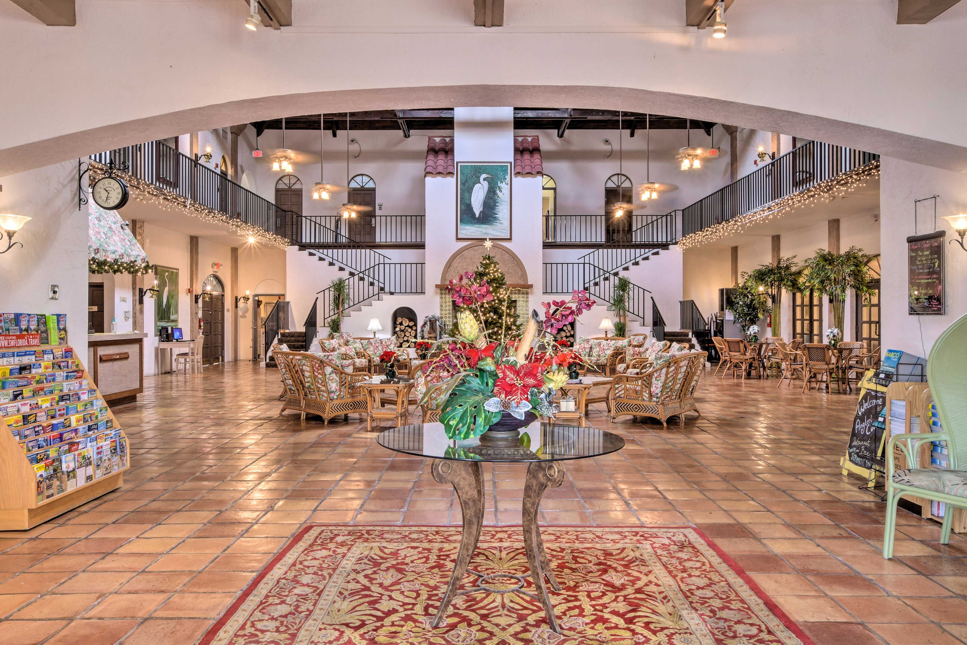 Meet fellow travelers in the lobby.