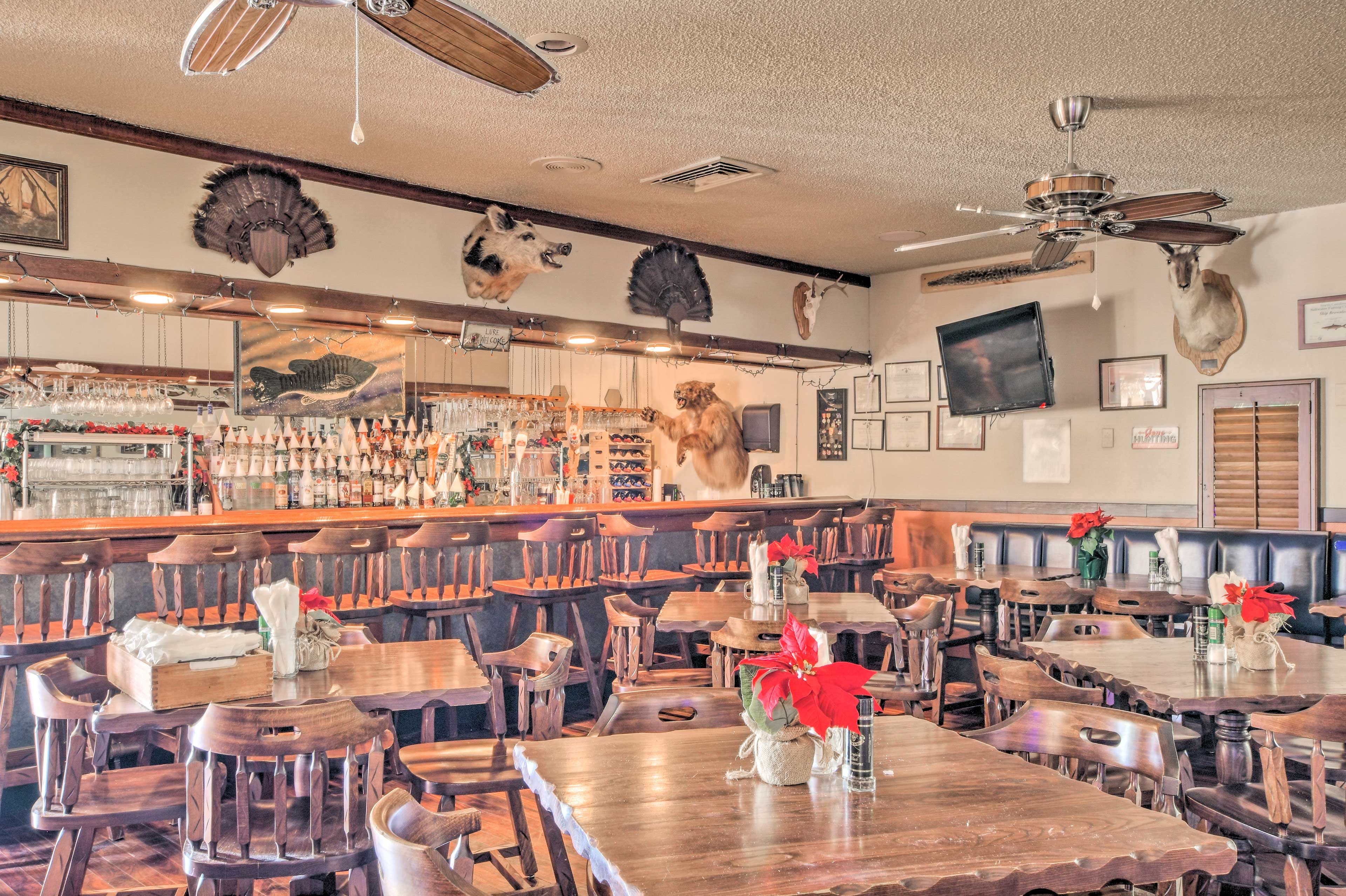 Watch the big game at the nearby restaurant.