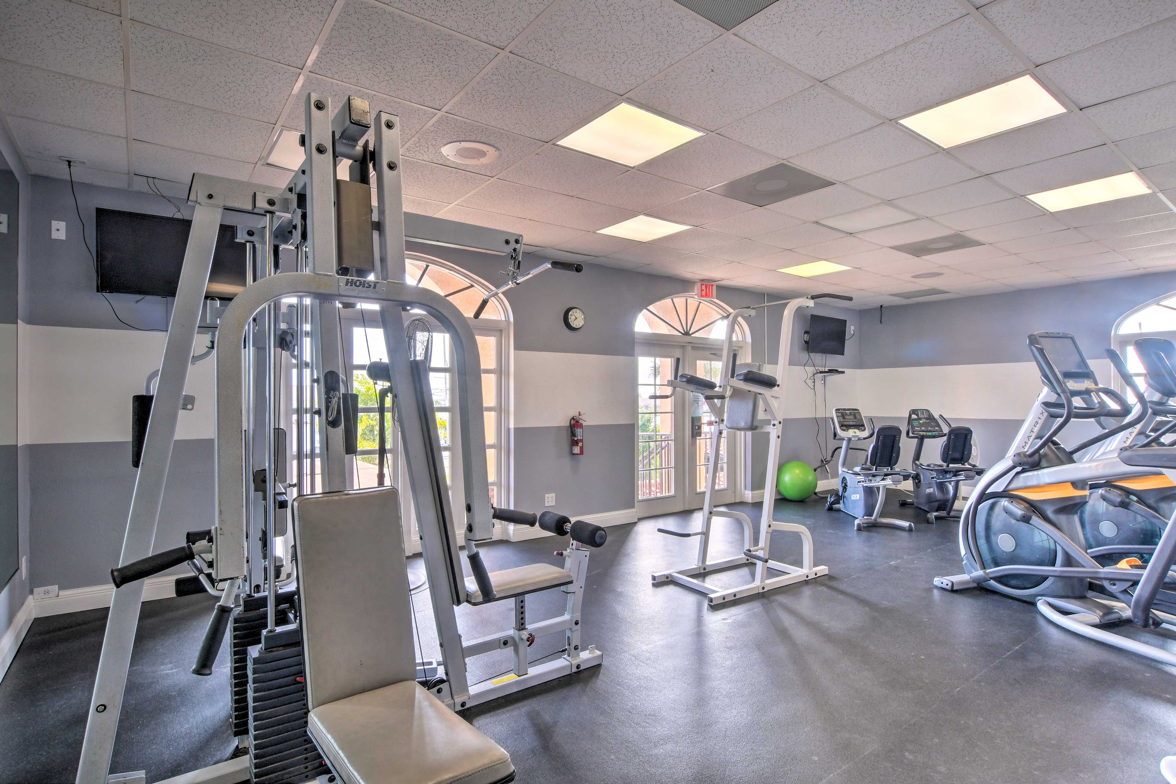 Get some exercise in the community fitness center.