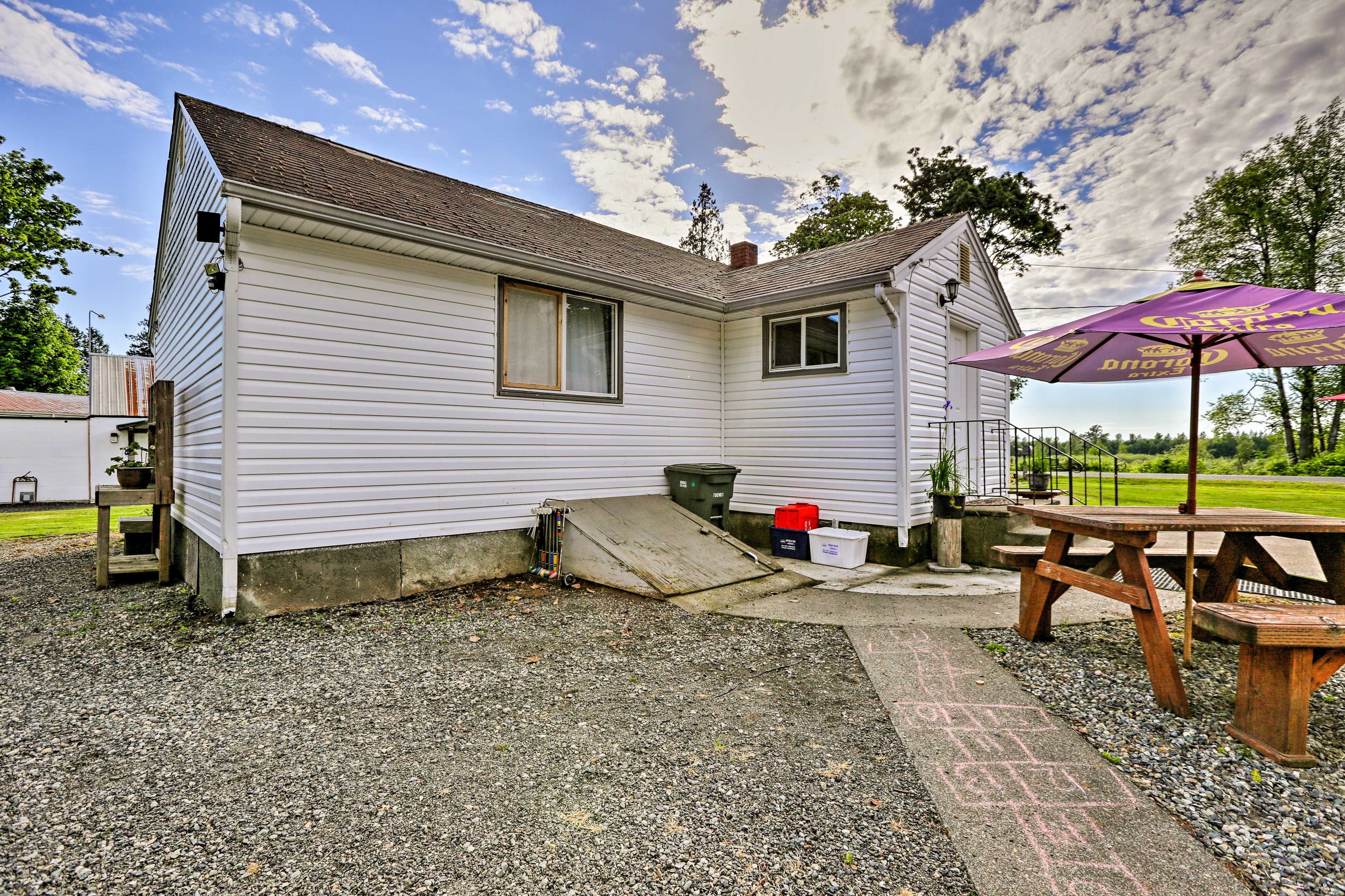 Start your mornings sipping coffee while lounging outside the home.