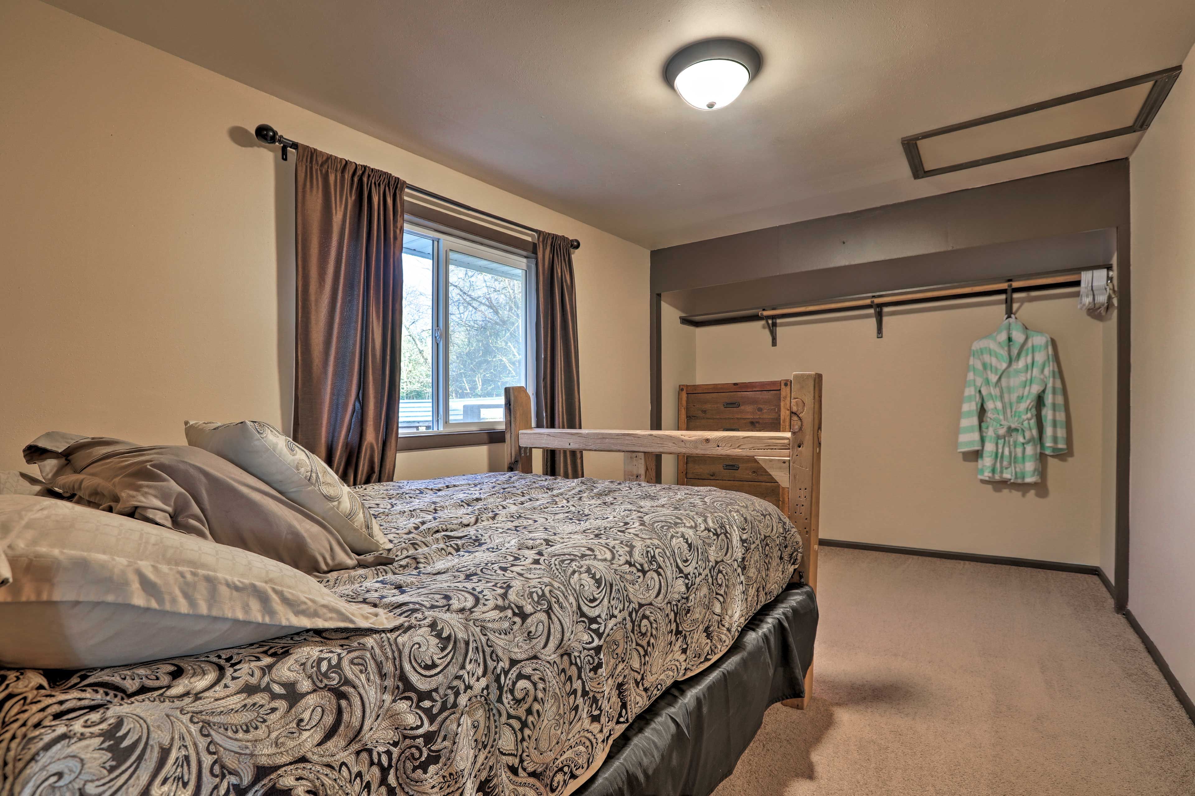Make yourself at home and hang your clothes up in this bedroom.