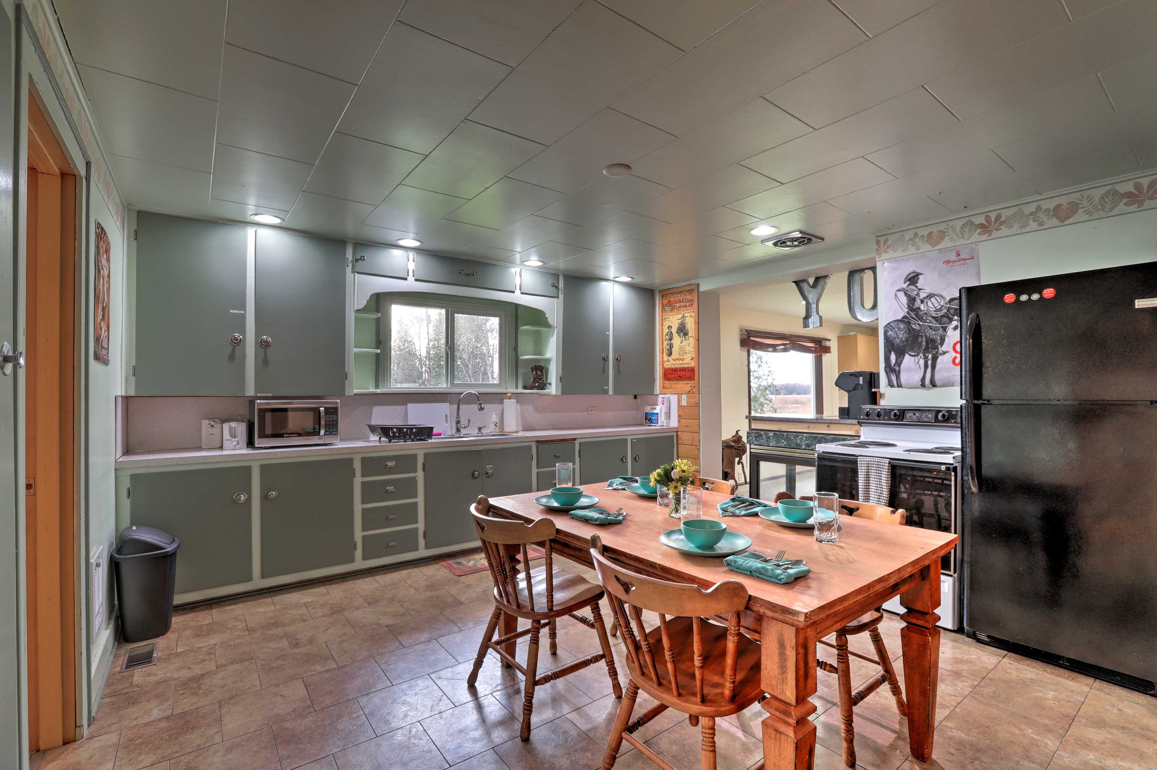 There's plenty of space to prepare meals in the fully equipped kitchen.