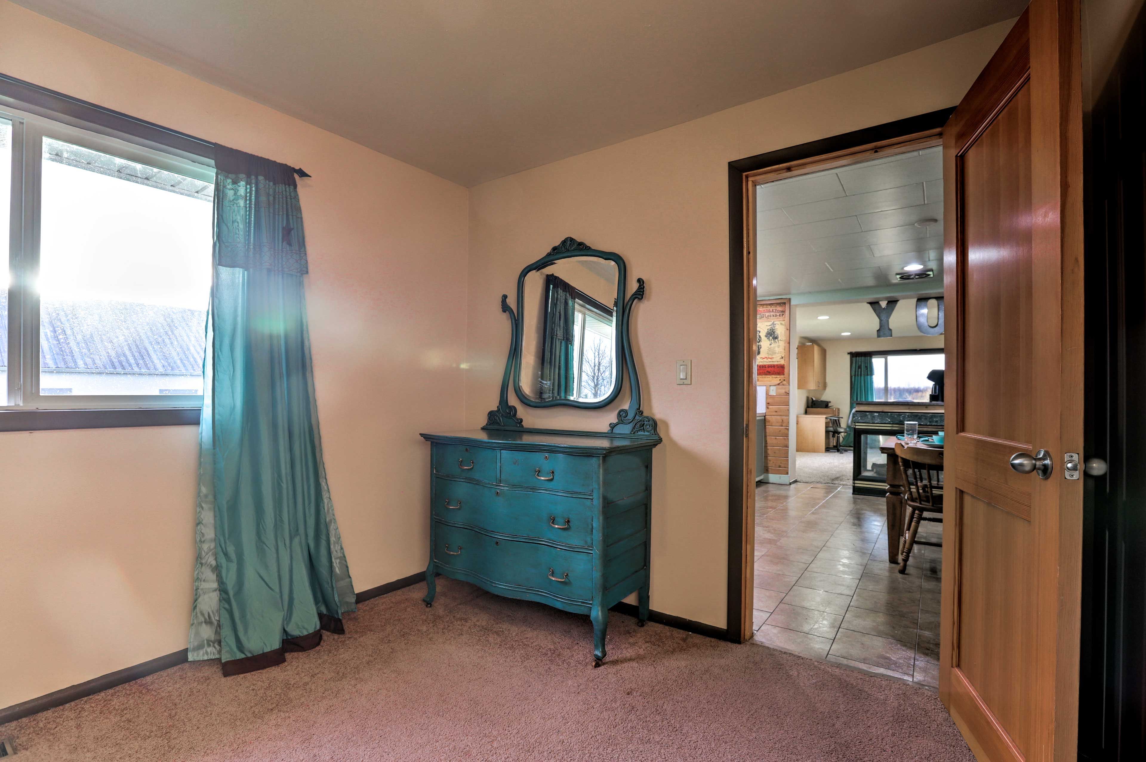 Get ready for the day in front of the mirror.