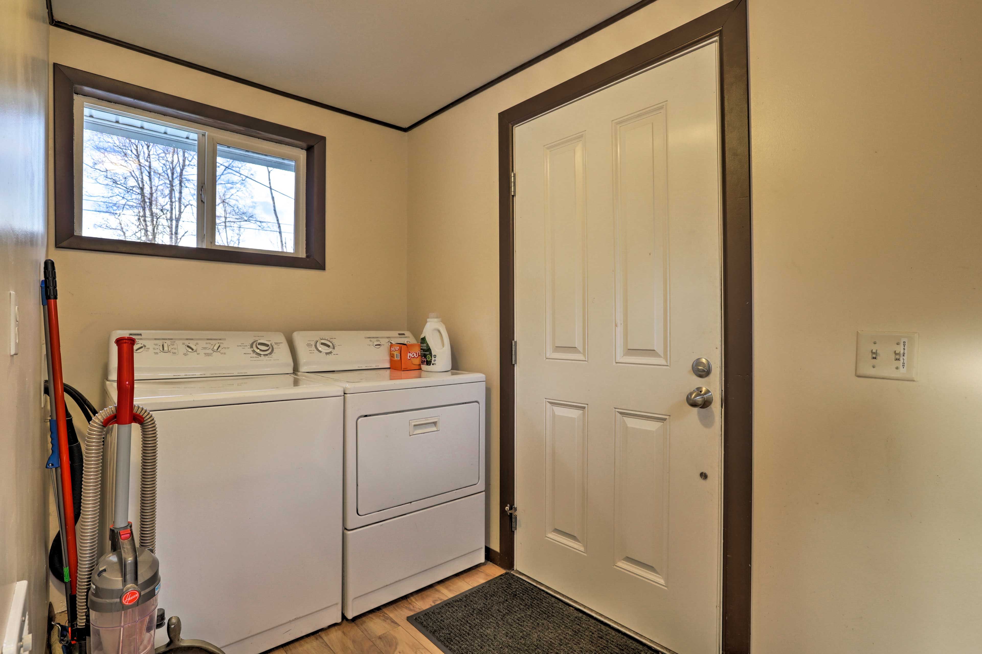 Utilize the washer and dryer to keep your clothes clean.