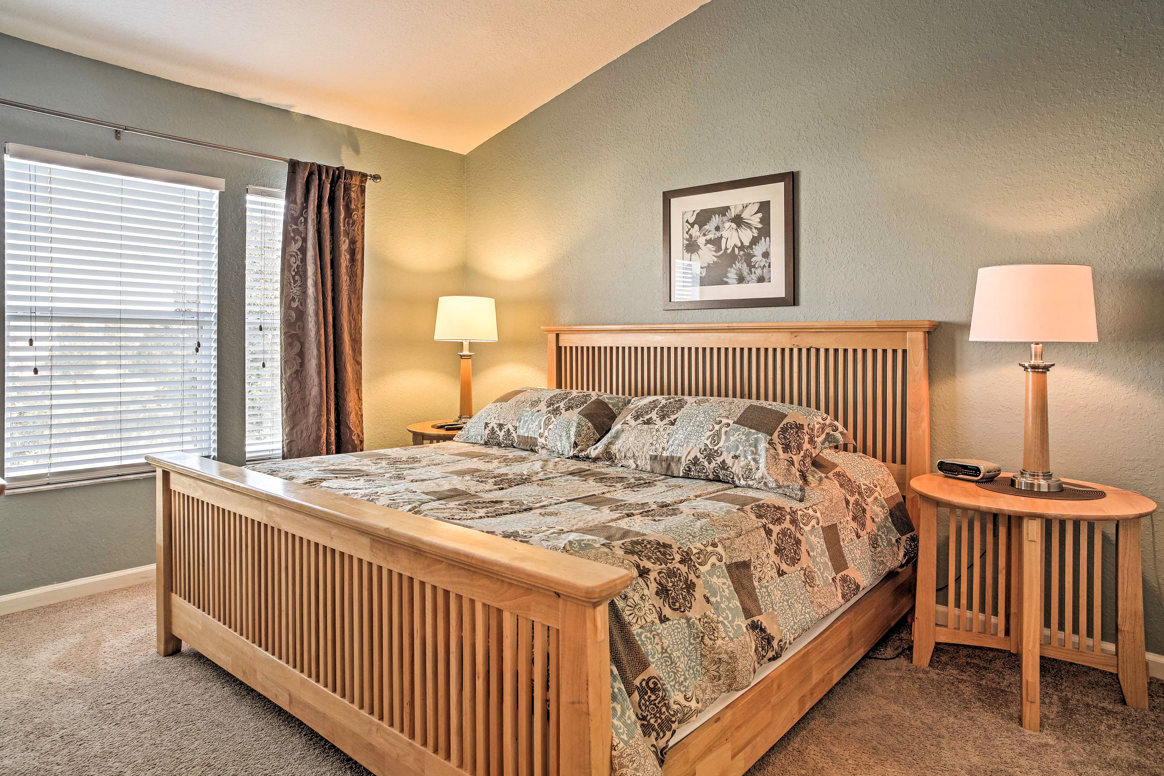End the day in the comfort of the king bed in this bedroom.