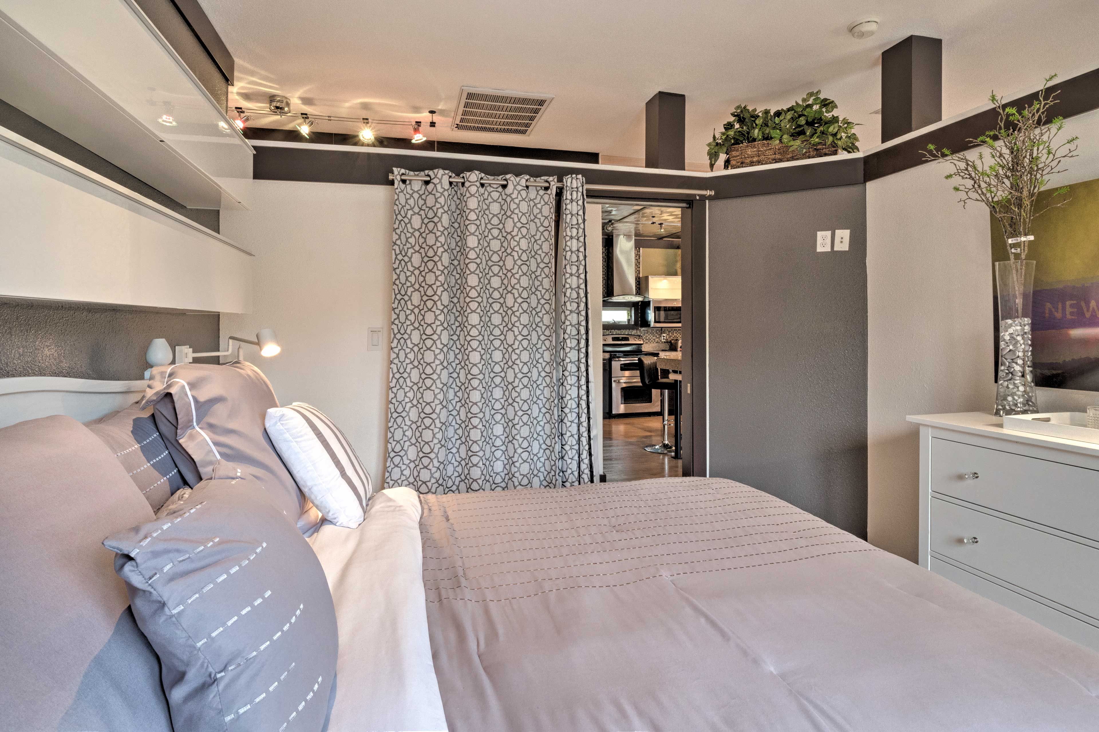 This apartment can sleep up to 4 guests comfortably.