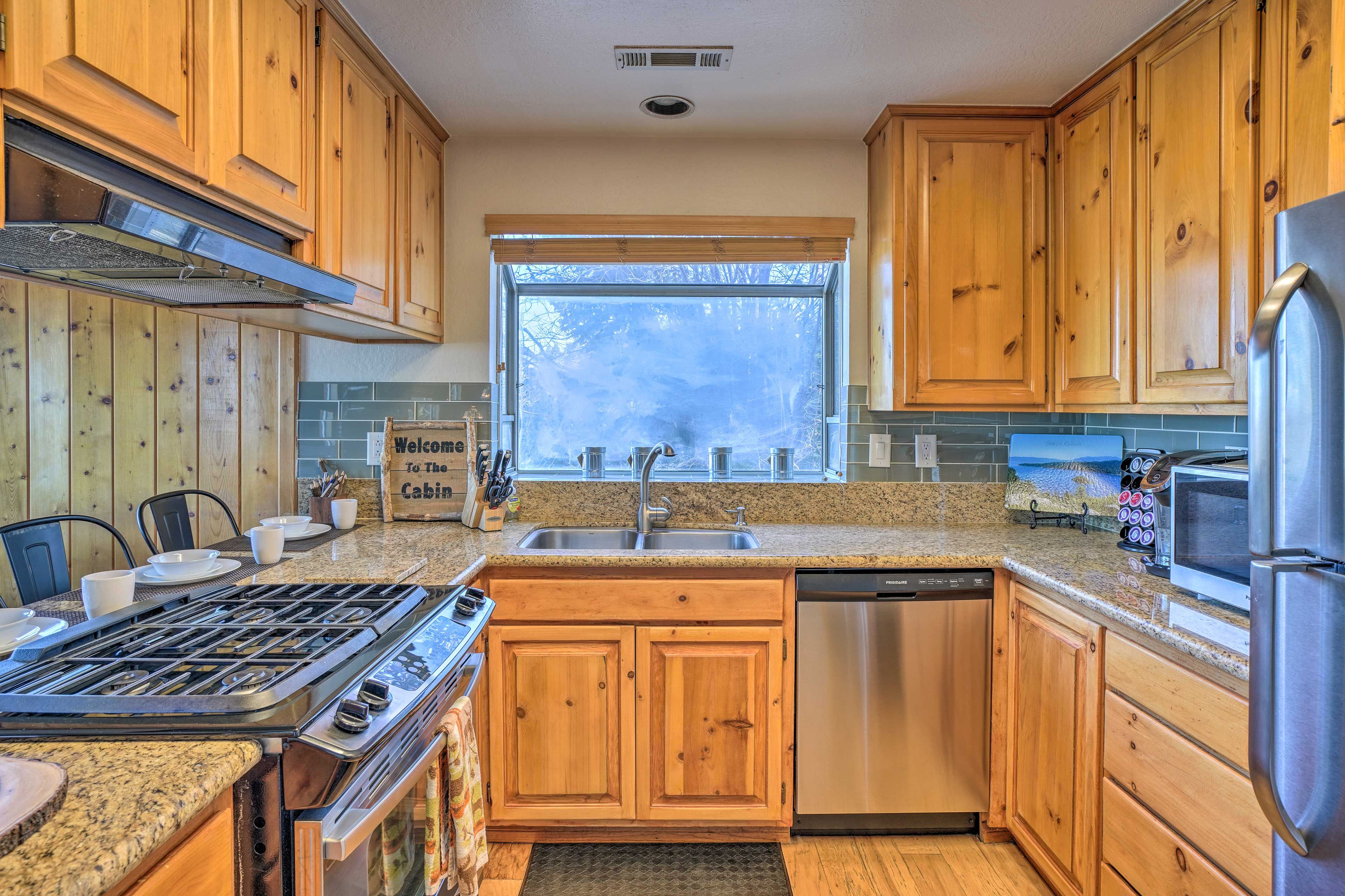 Whip up savory meals in the fully equipped kitchen.