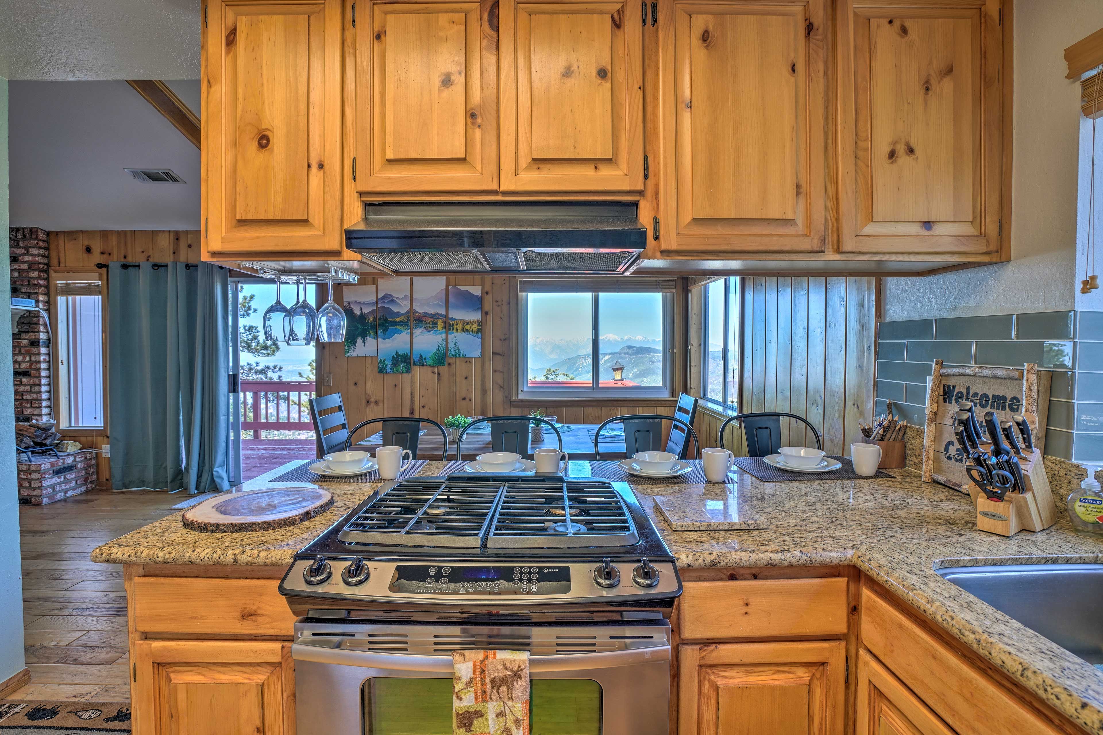 Don't miss views of the mountains while you're cooking!