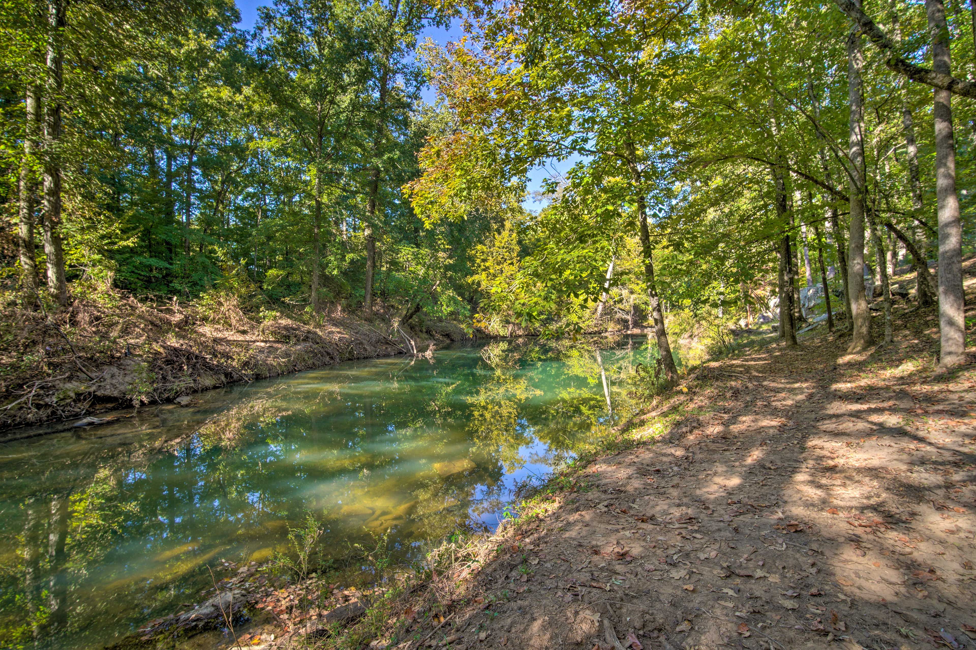 Private Yard | Storey Mill Creek Access | Fishing & Swimming On-Site
