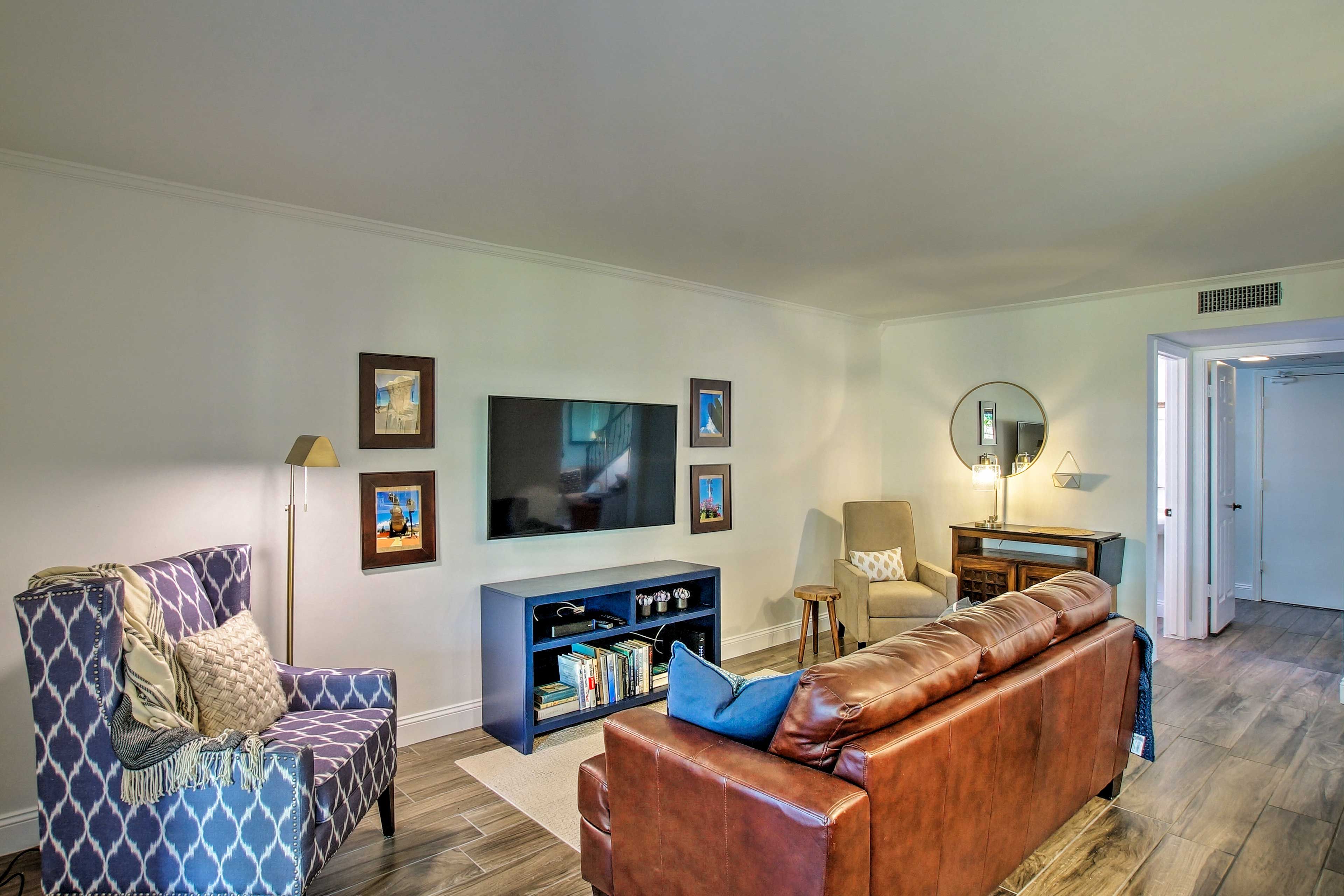 Each room boasts its own unique modern decorations.