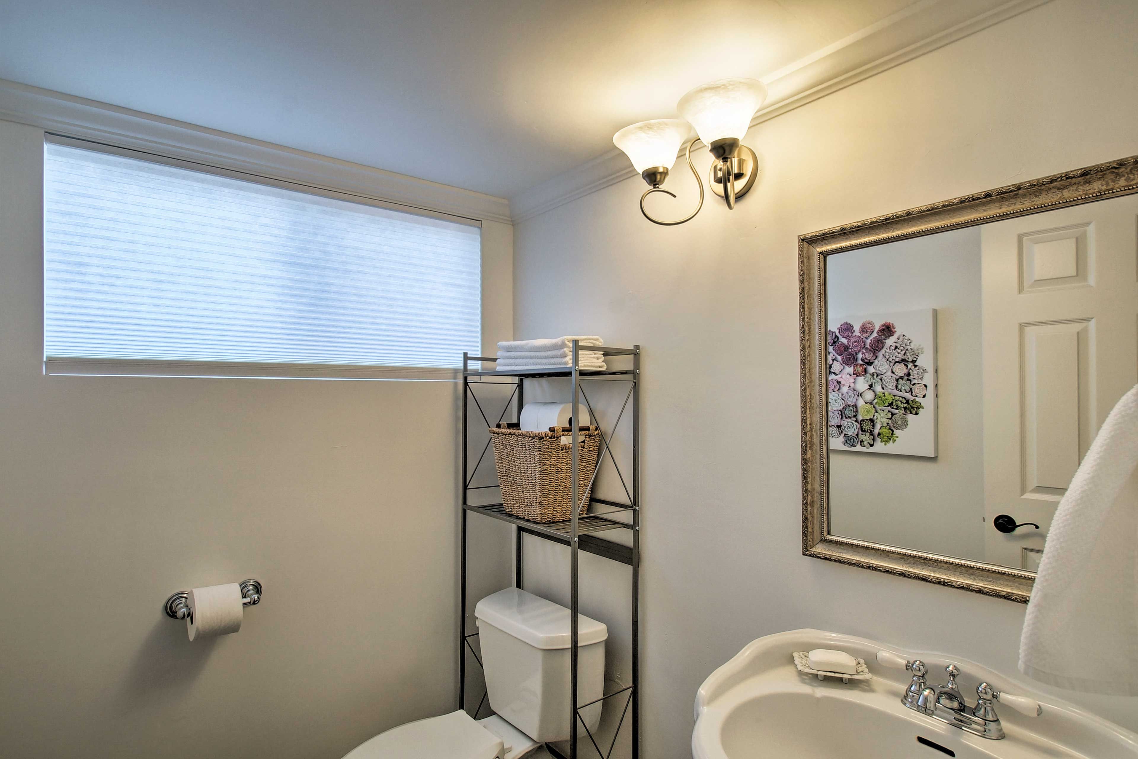 Rinse your hands in the half bathroom before dinnertime.