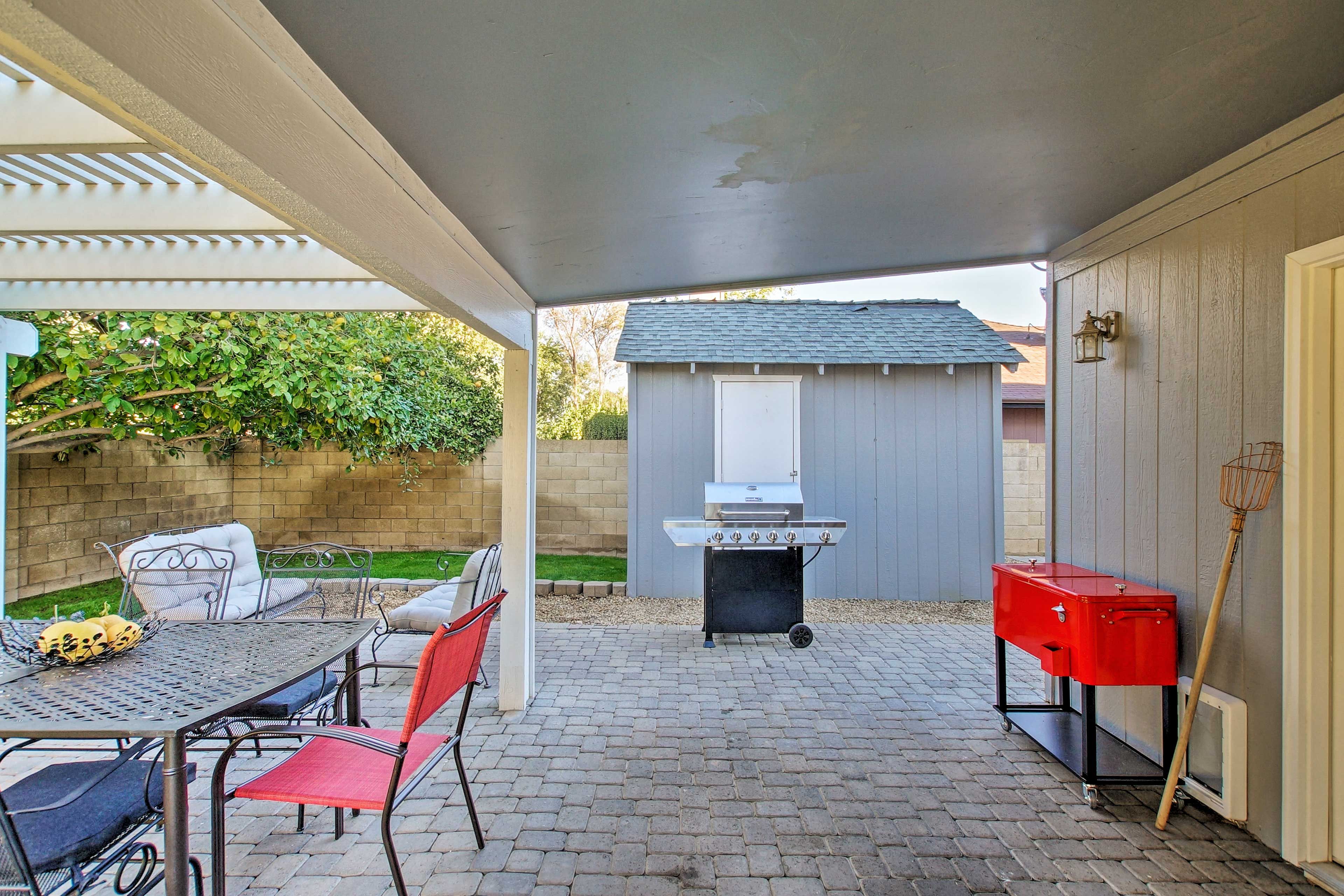 The gas grill is perfect for chargrilled feasts.