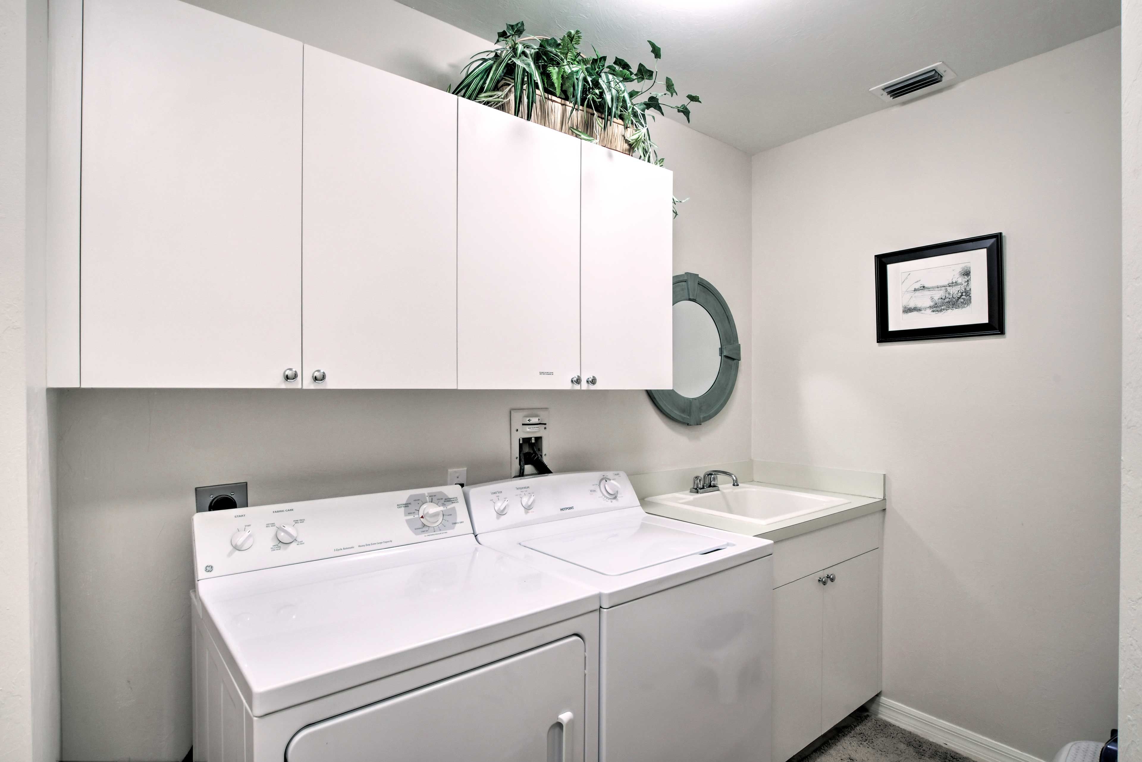 Keep your suitcase light and fresh with in-unit washing machines!