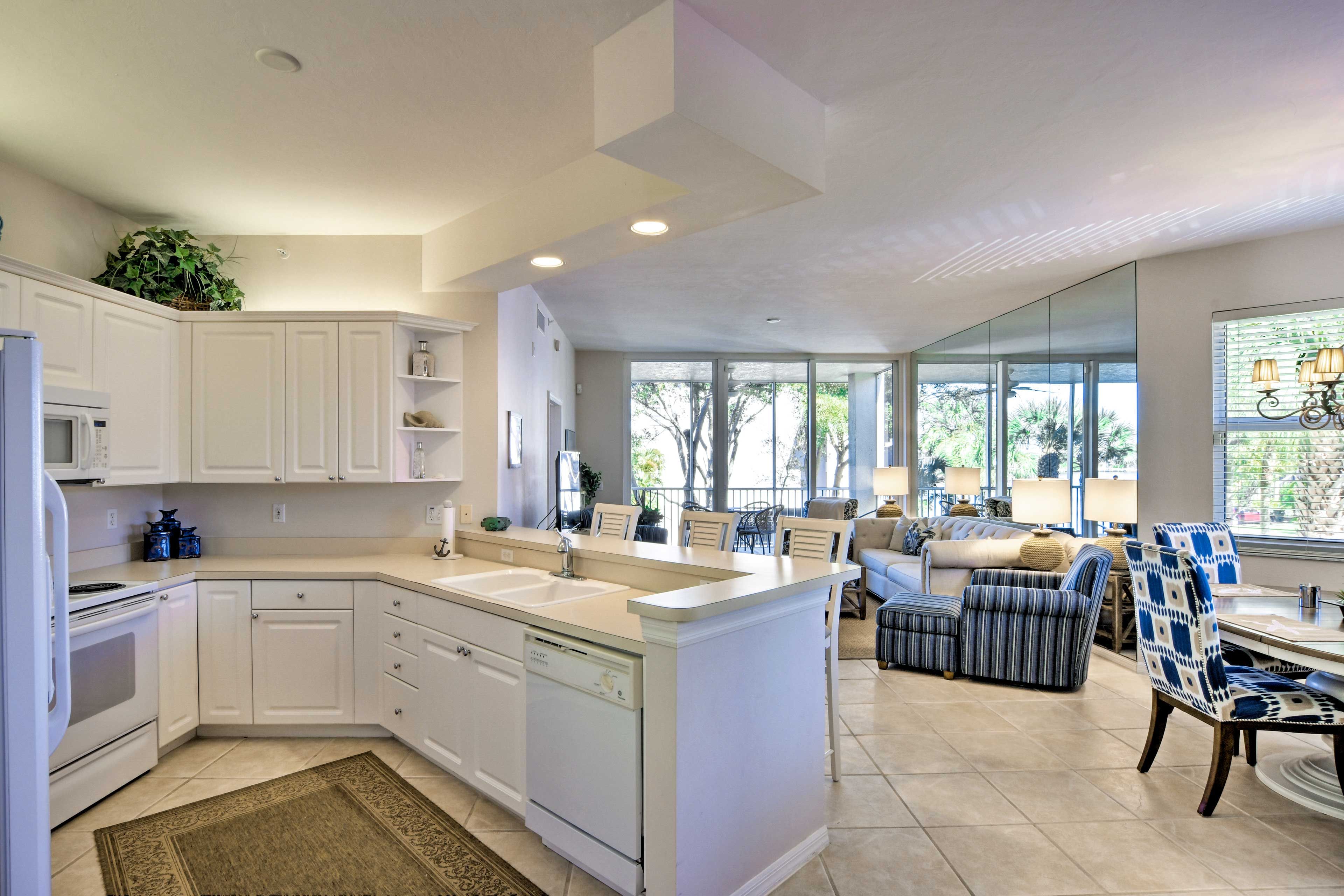 The open layout creates an airy, spacious atmosphere throughout the home.