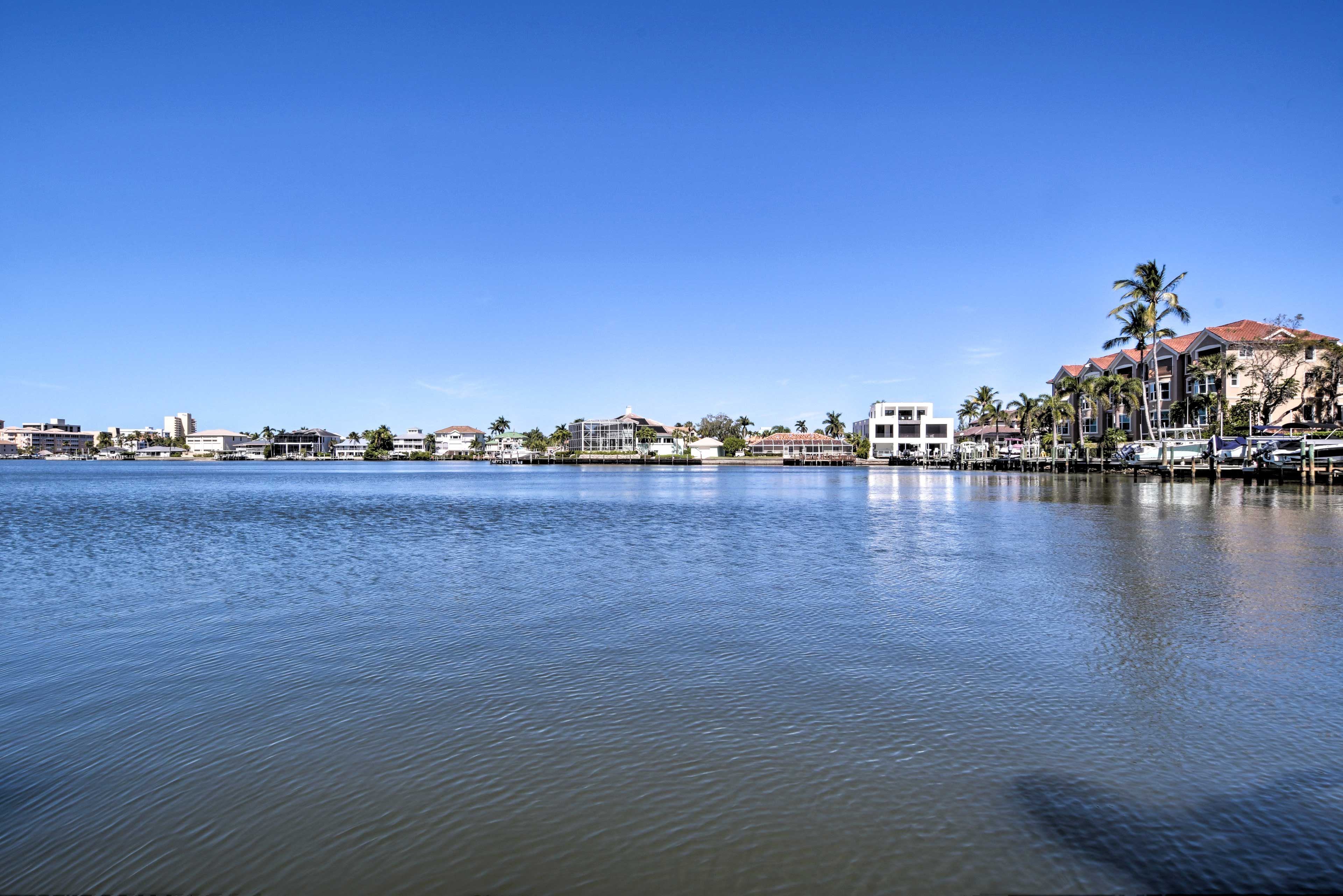 The Regatta community is only steps away from the calm blue waters!