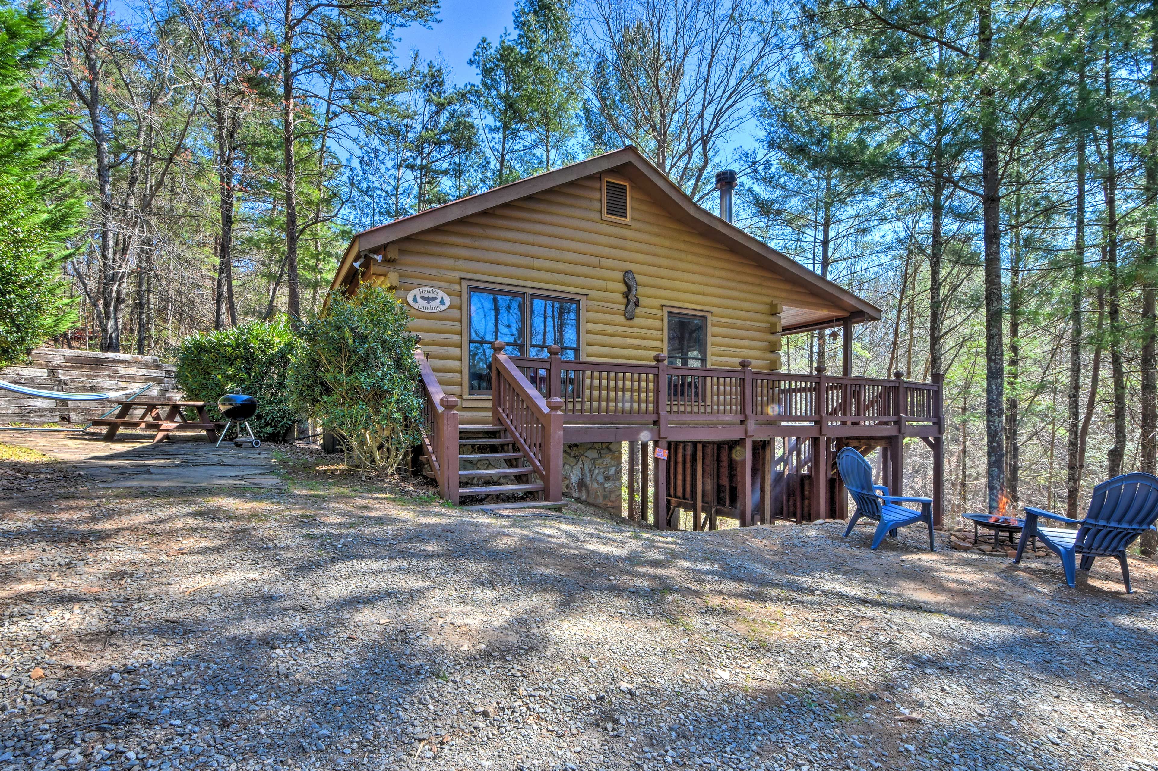 Ellijay Vacation Rental | 2BR | 1BA | 672 Sq Ft | Stairs Required