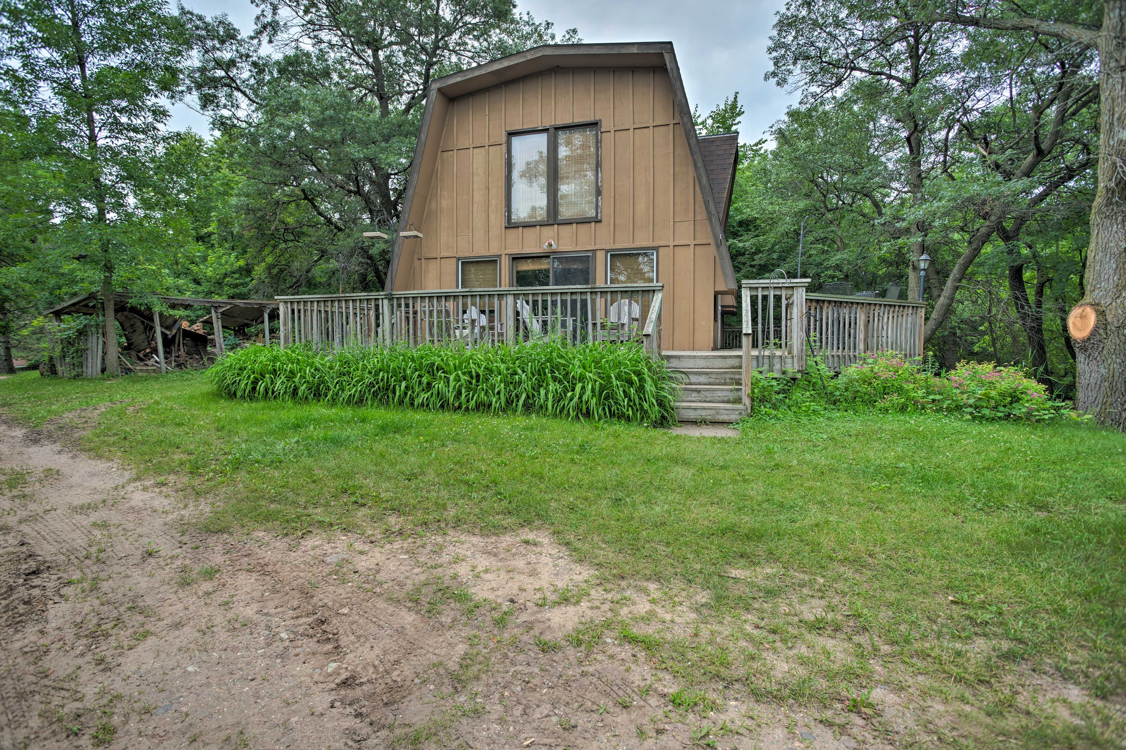 Cabin Exterior | 2 Stories | Driveway Parking (3 Vehicles)