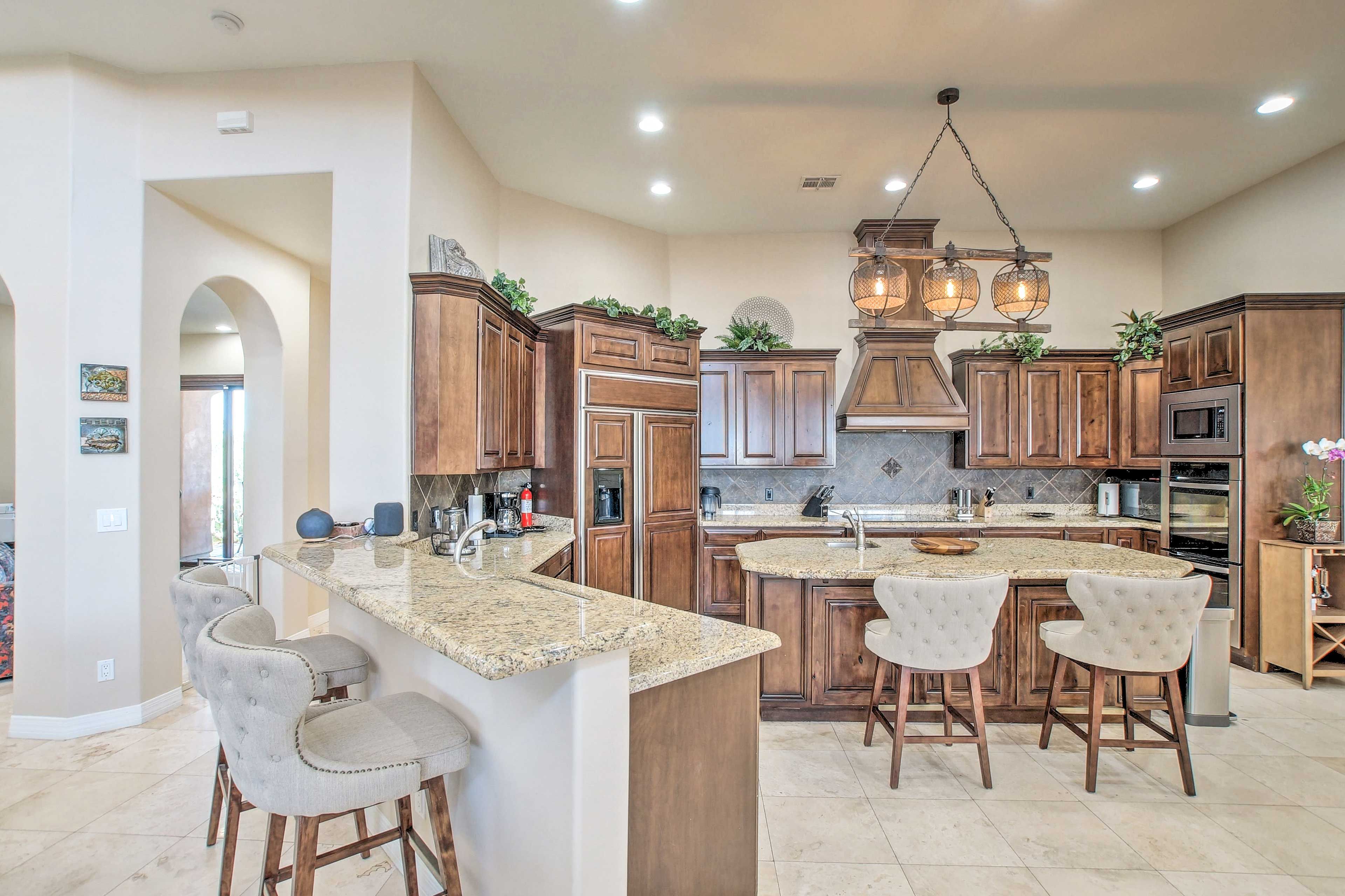 Kitchen | Fully Equipped | Drip Coffee Maker | Bar Seating | Dining Area
