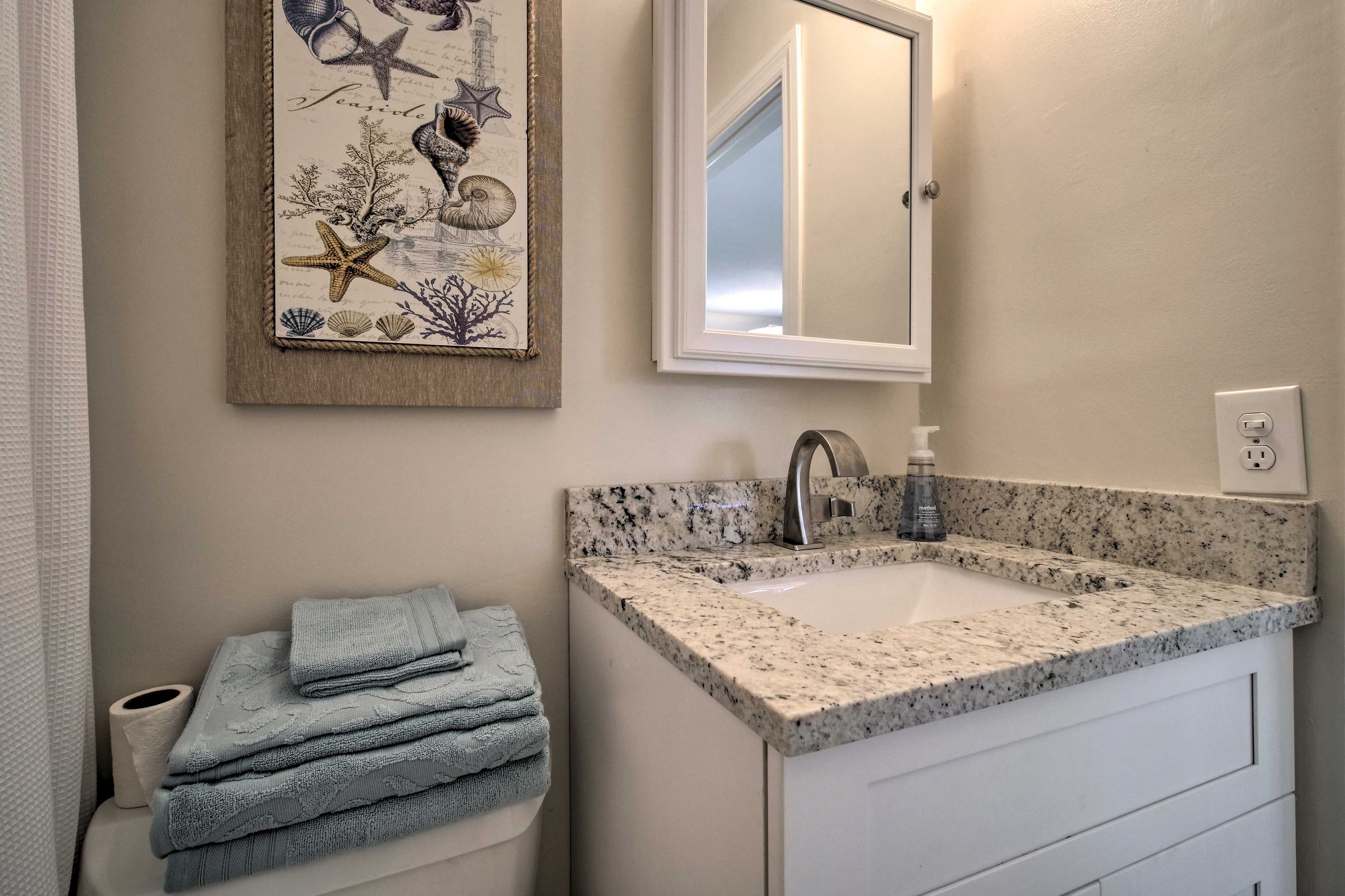Store your toiletries under the sink.