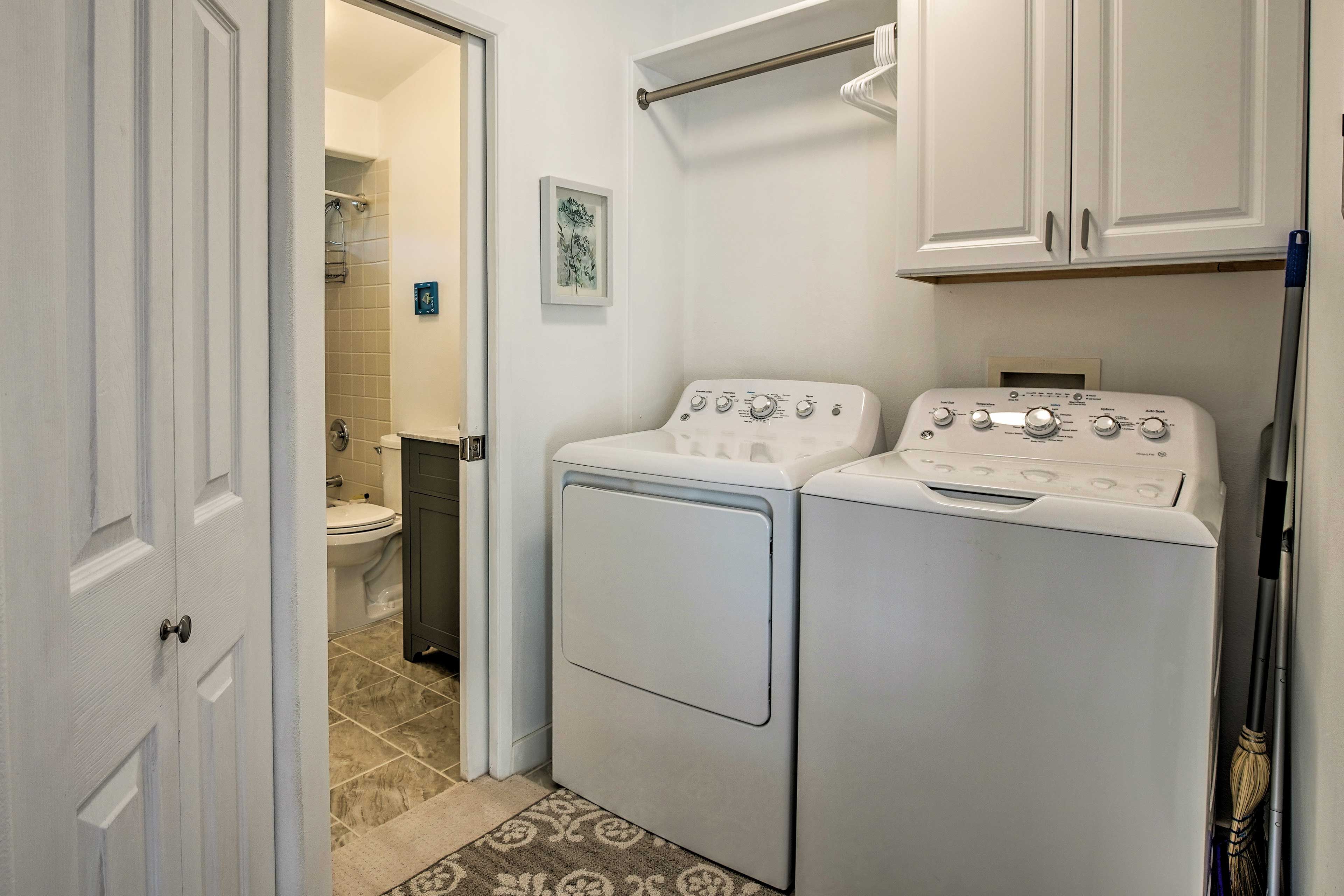 Rinse off salty swimsuits in the in-unit laundry machines.